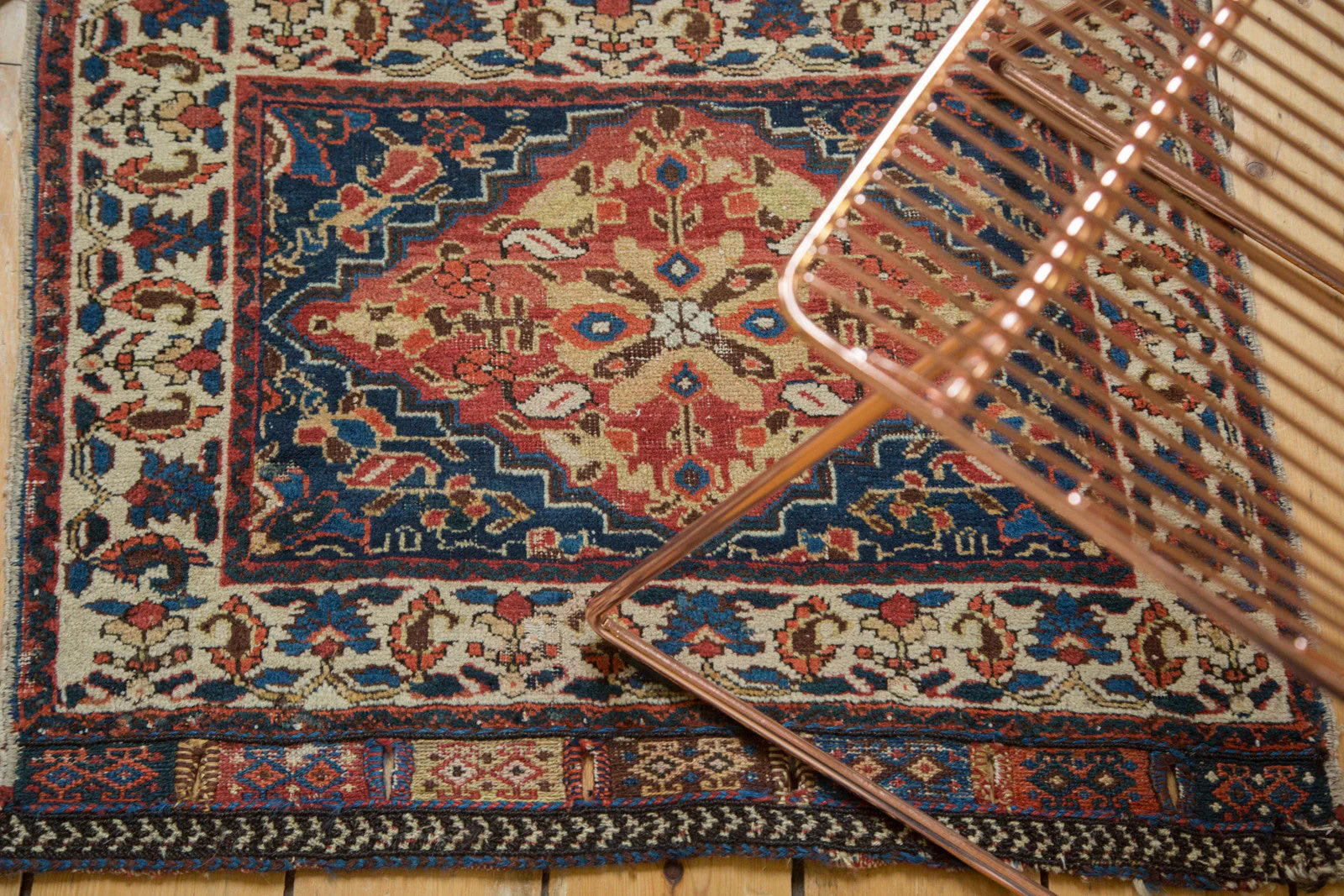 2x2.5 Antique West Persian Square Bag Face Rug Mat - Image 2
