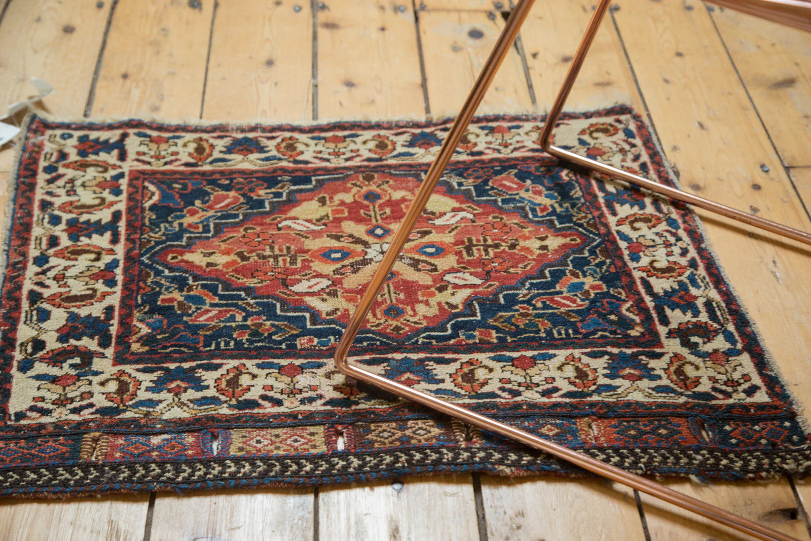 2x2.5 Antique West Persian Square Bag Face Rug Mat - Image 3