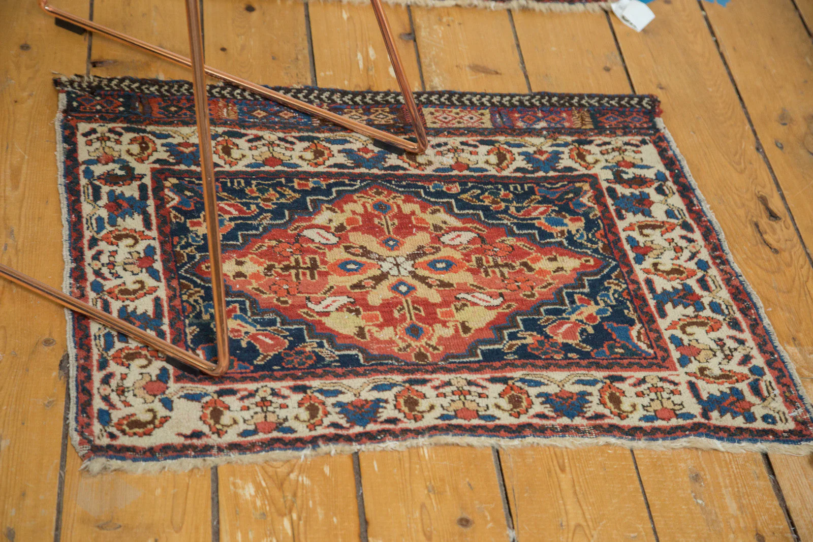 2x2.5 Antique West Persian Square Bag Face Rug Mat - Image 6