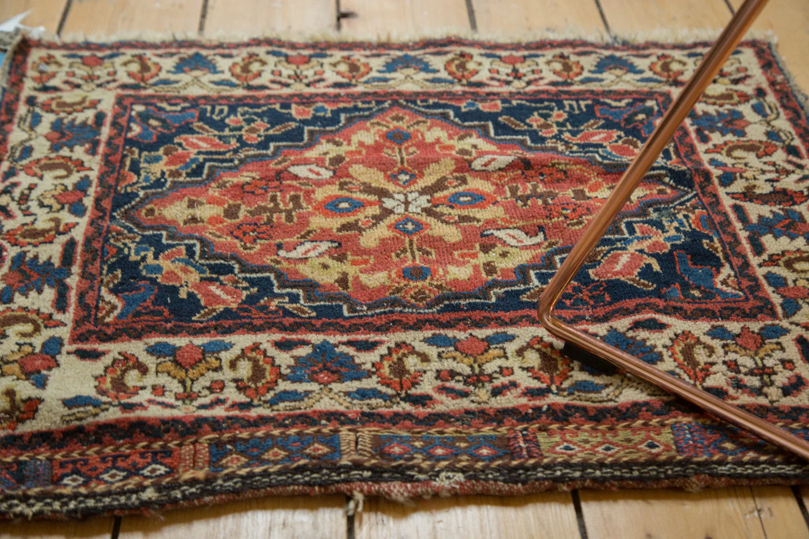 2x2.5 Antique West Persian Square Bag Face Rug Mat - Image 3