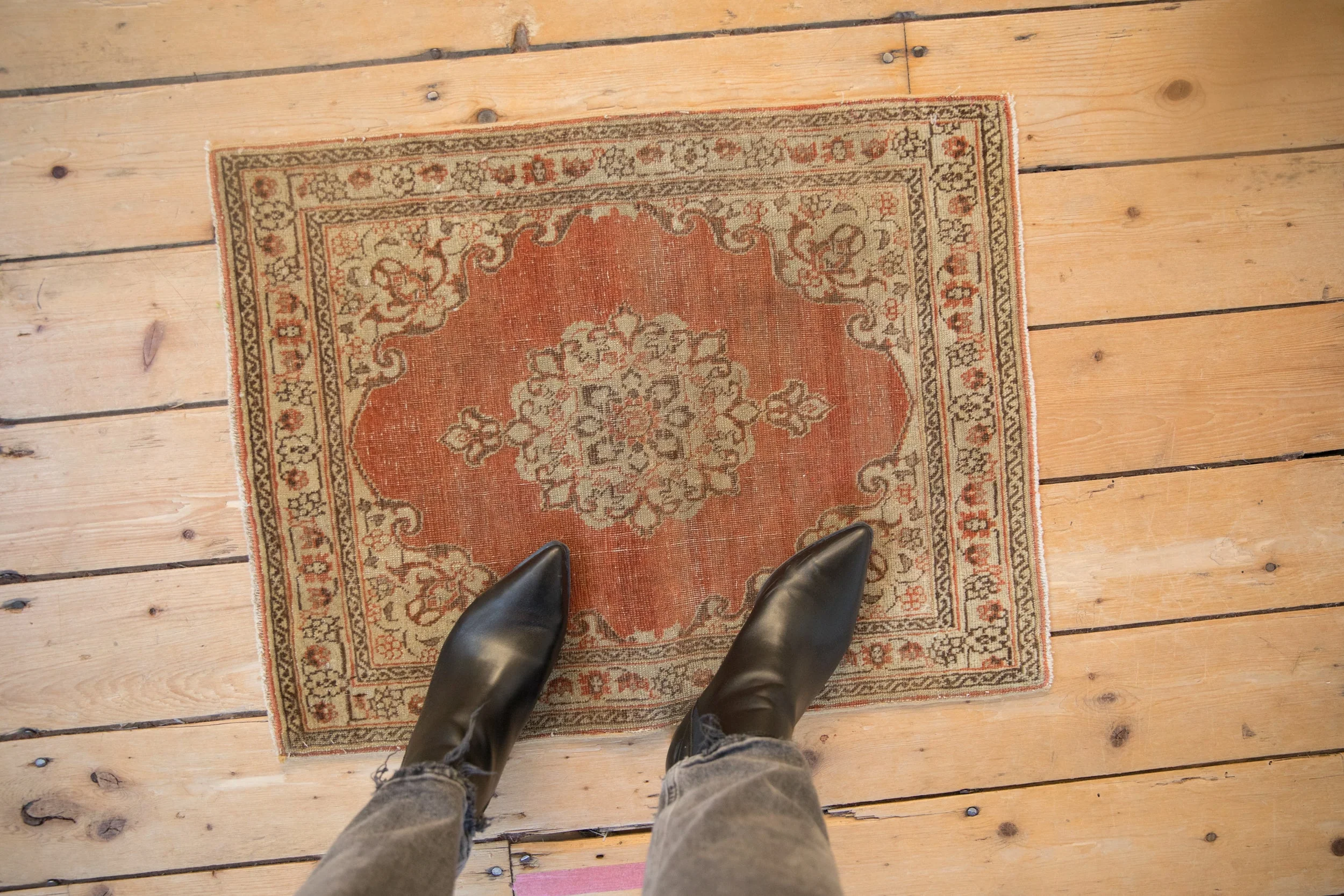 2x2.5 Distressed Antique Jalili Tabriz Rug Mat - Image 2