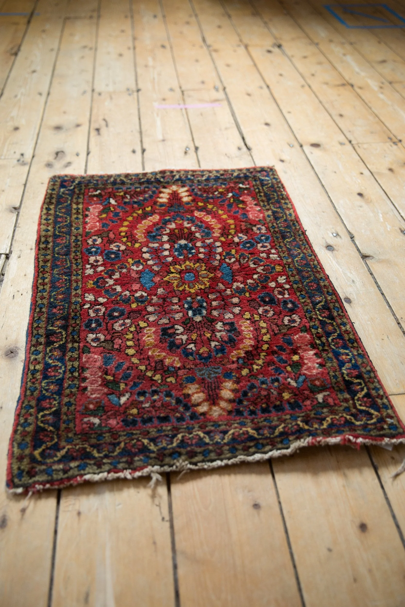 2x2.5 Vintage American Sarouk Square Rug Mat - Image 4