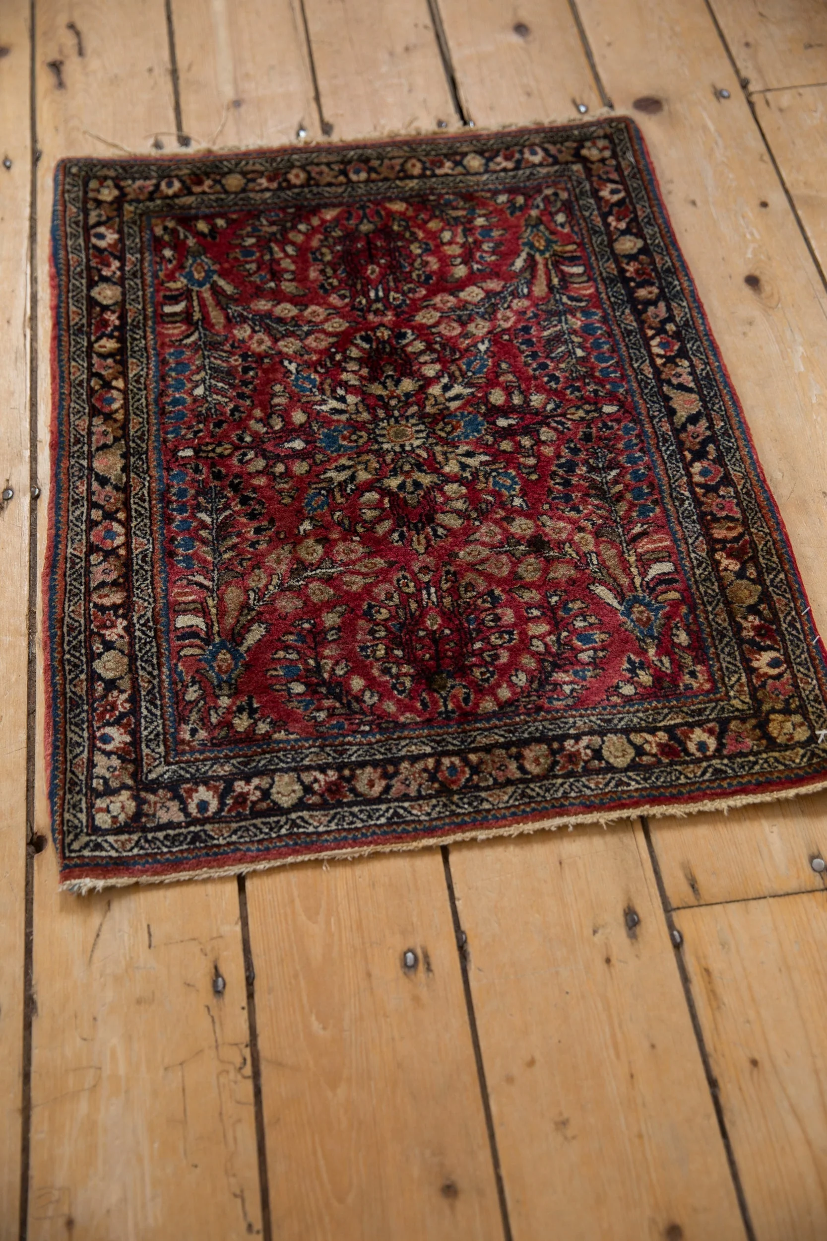 2x2.5 Vintage American Sarouk Square Rug Mat - Image 3