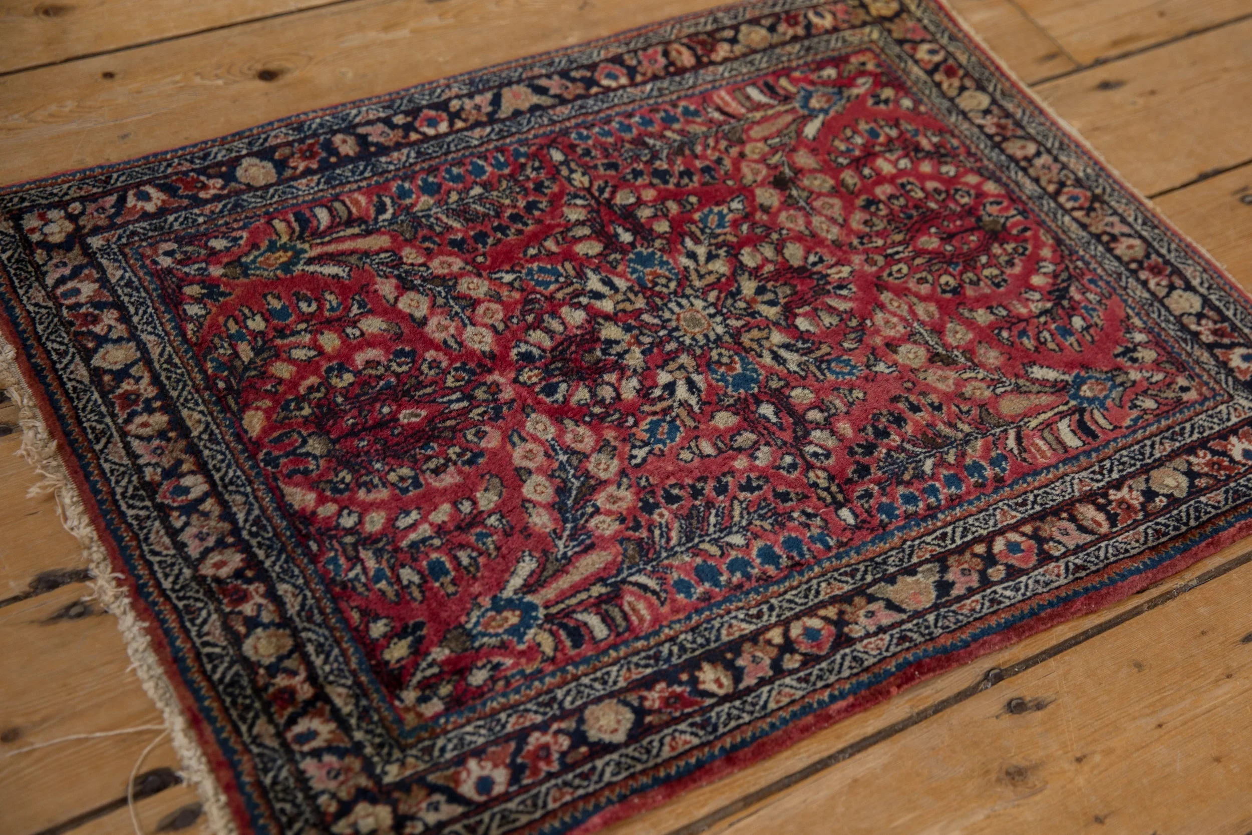 2x2.5 Vintage American Sarouk Square Rug Mat - Image 6