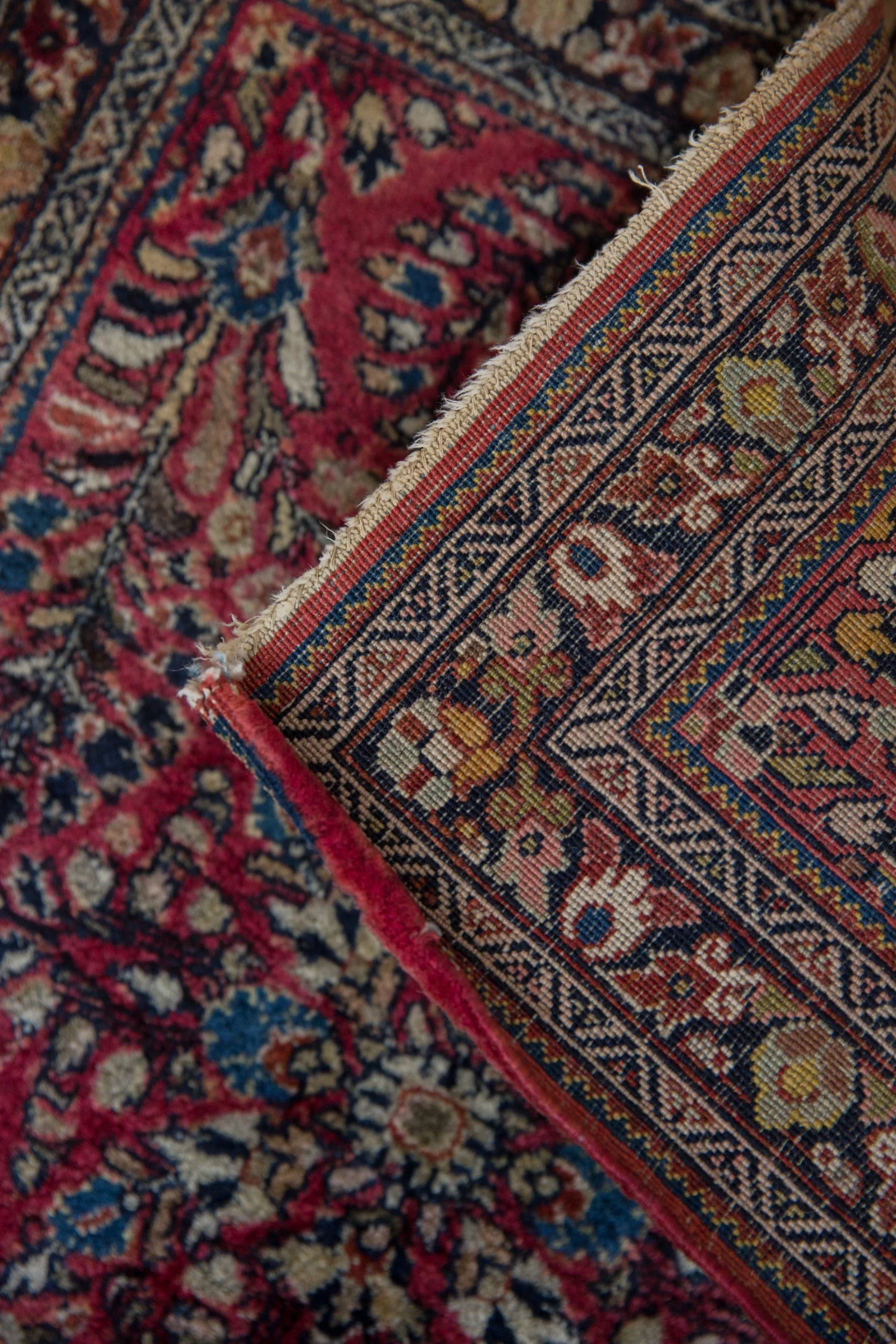 2x2.5 Vintage American Sarouk Square Rug Mat - Image 8