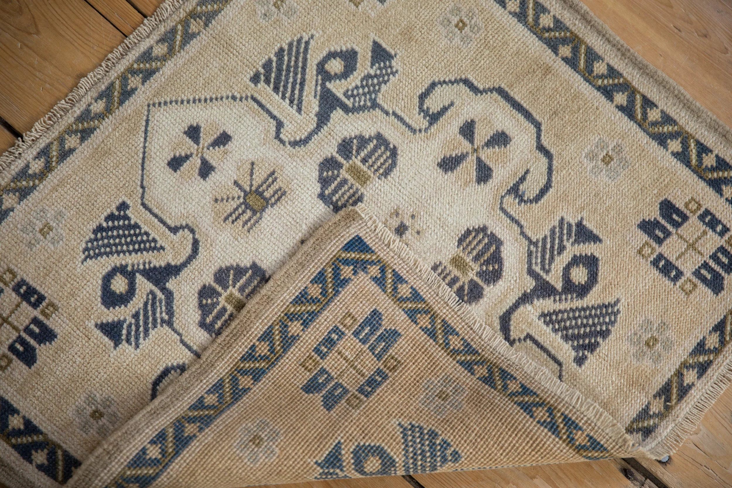 2x2.5 Vintage Distressed Oushak Square Rug Mat - Image 6