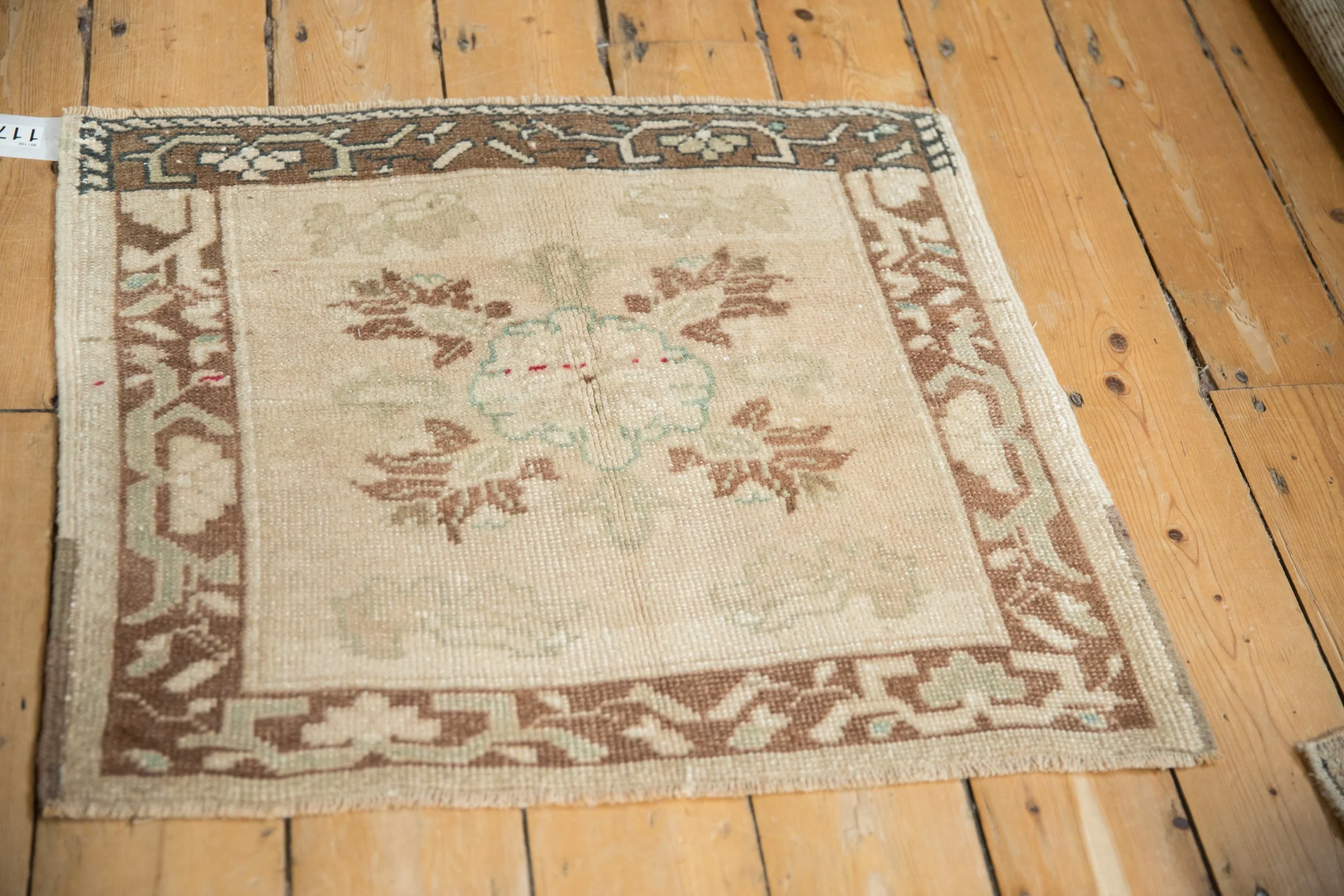 2x2.5 Vintage Distressed Oushak Square Rug Mat - Image 5