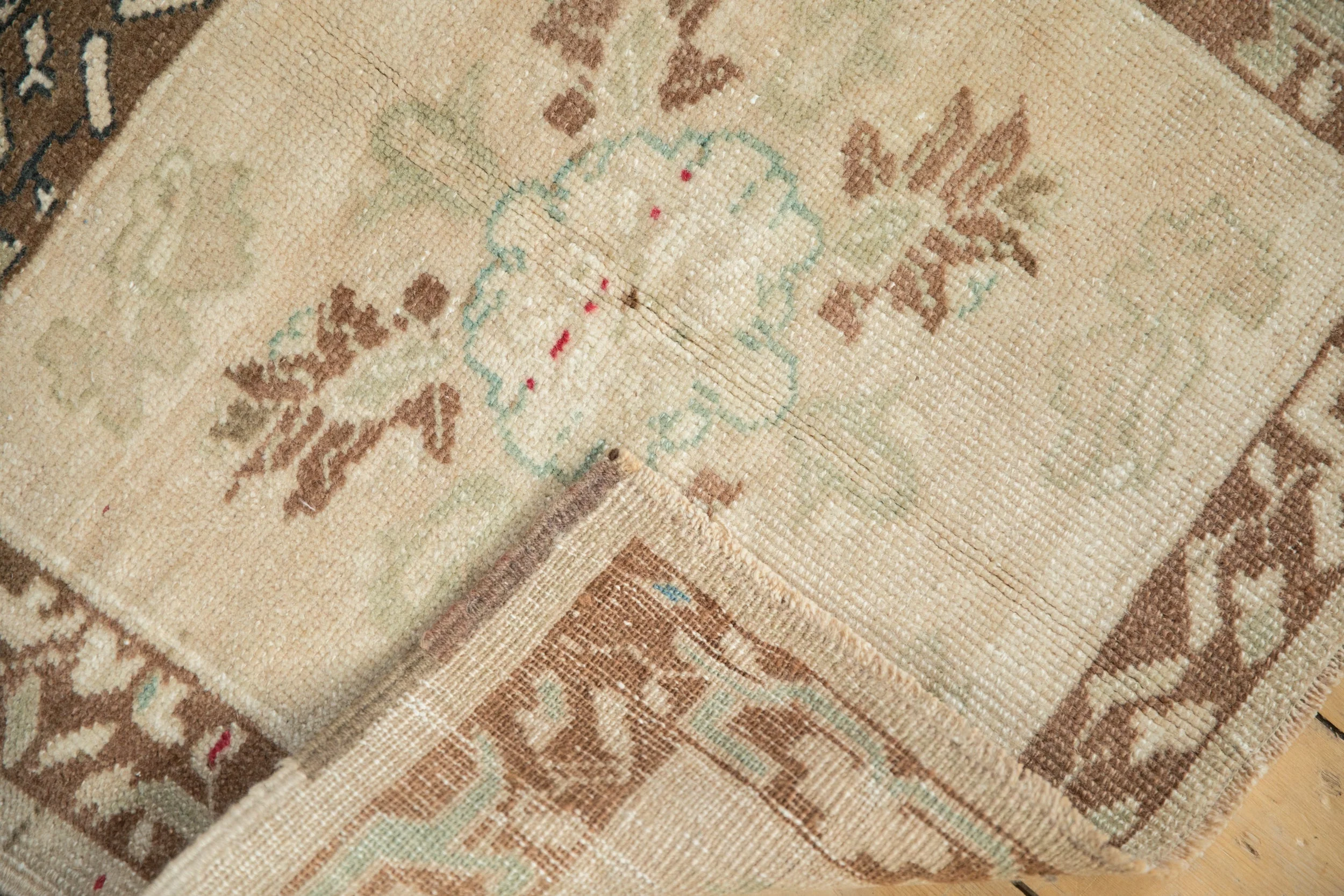 2x2.5 Vintage Distressed Oushak Square Rug Mat - Image 6