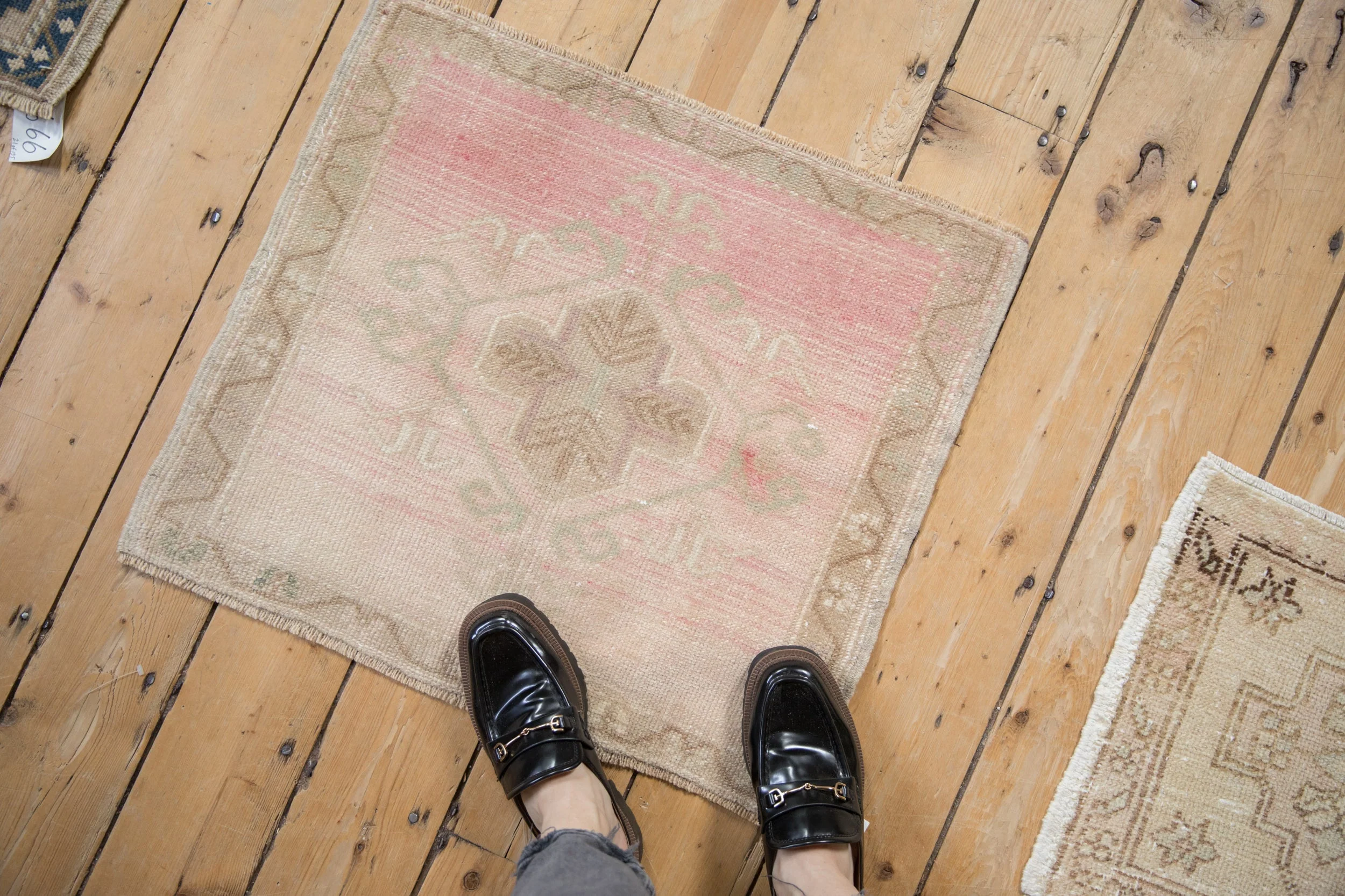 2x2.5 Vintage Distressed Oushak Square Rug Mat - Image 2