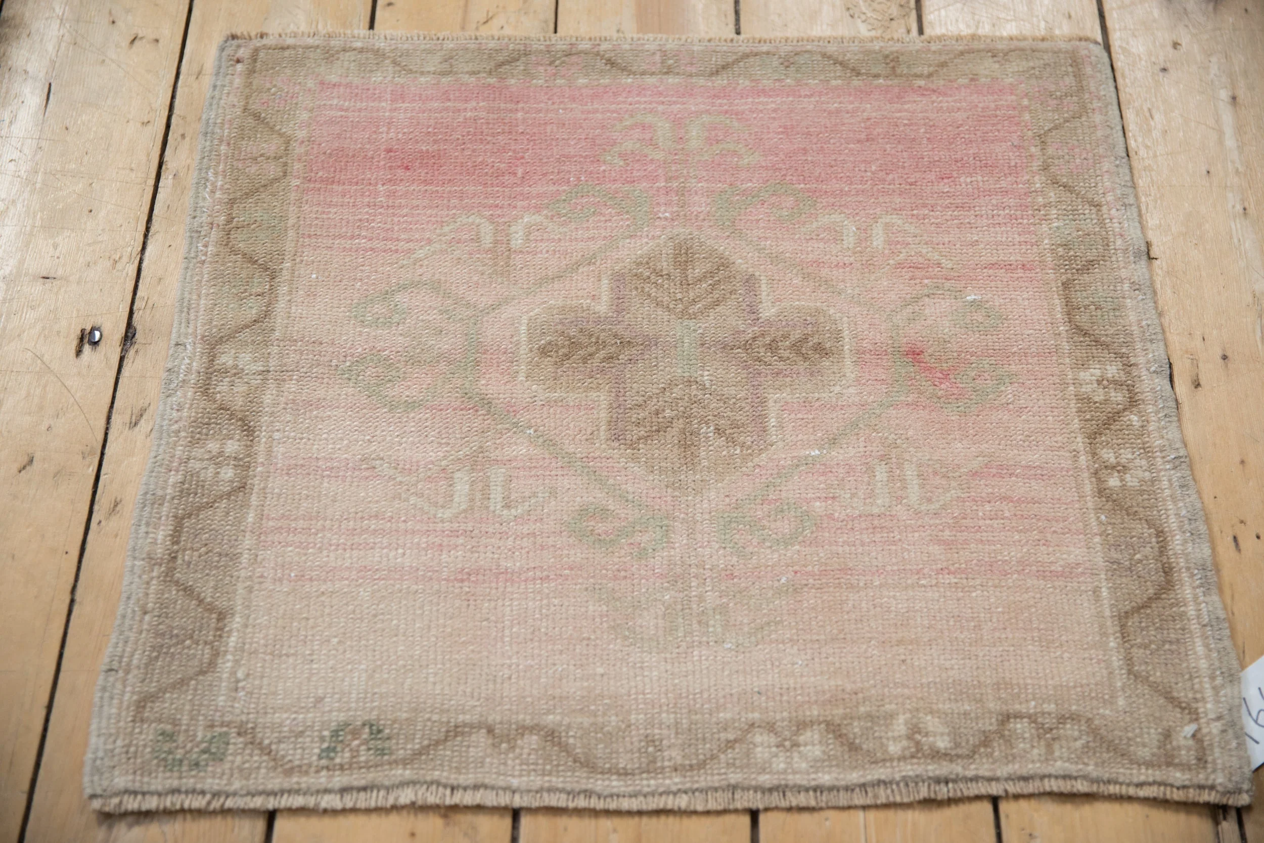 2x2.5 Vintage Distressed Oushak Square Rug Mat - Image 6