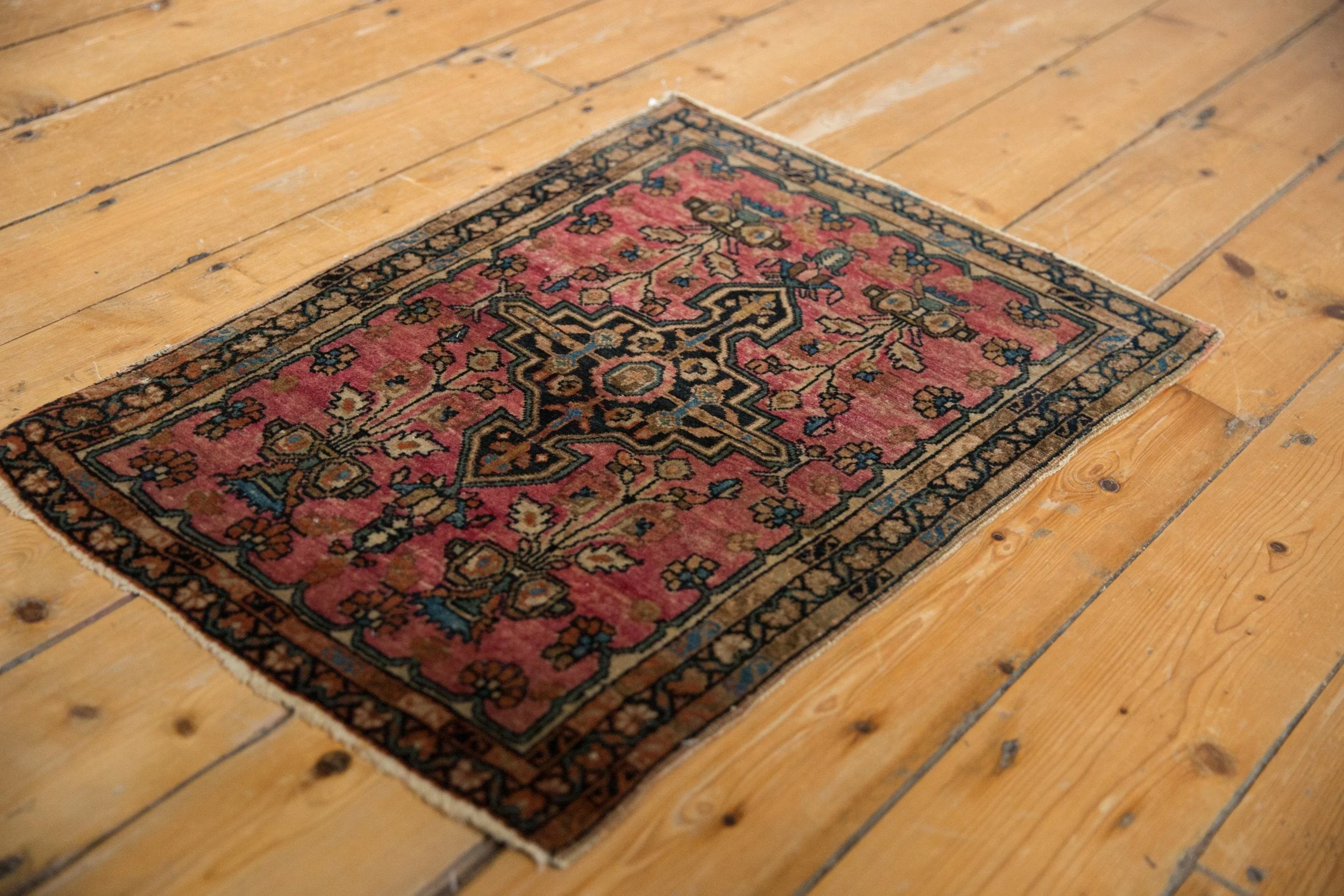 2x2.5 Vintage Farahan Sarouk Square Rug Mat - Image 3