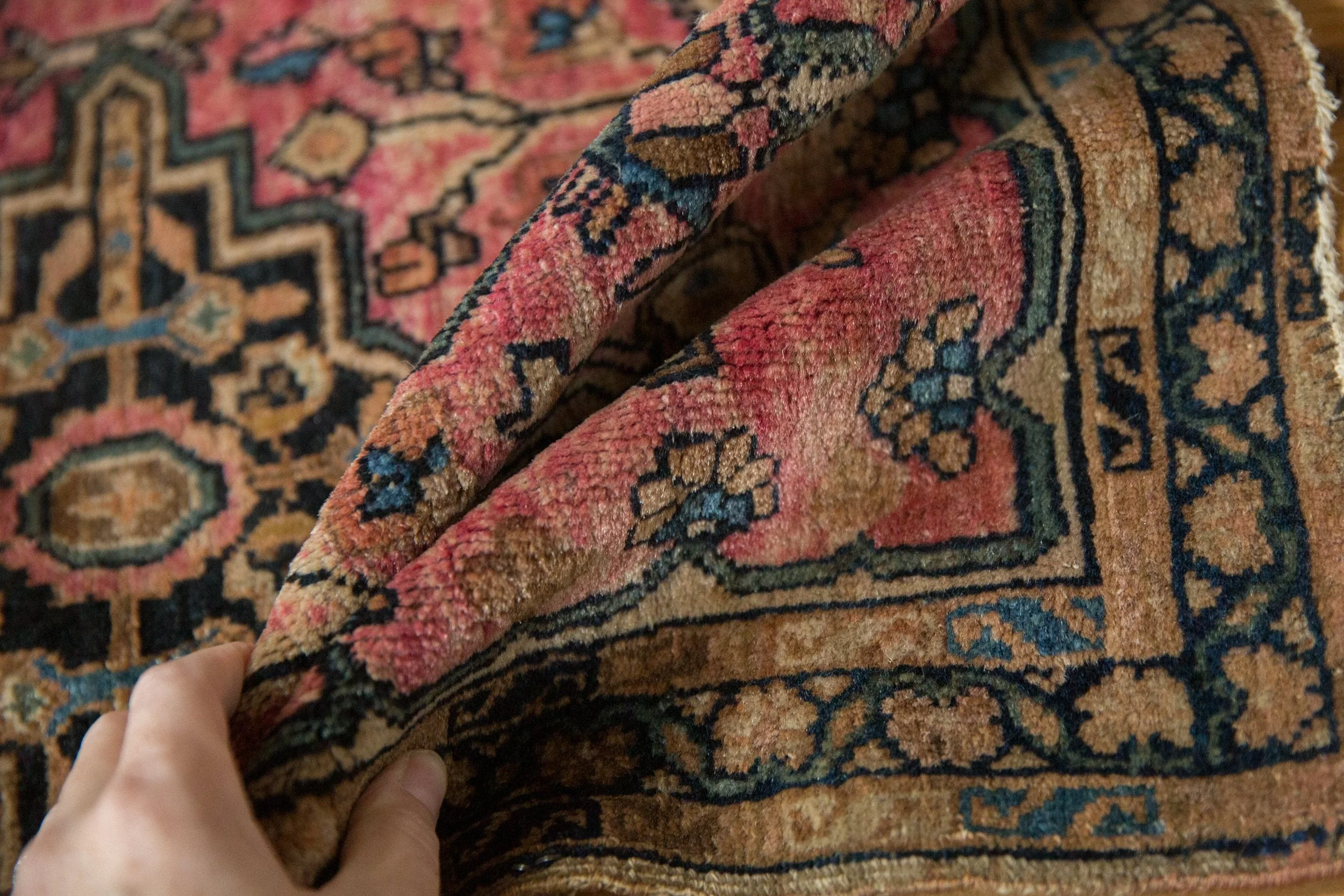 2x2.5 Vintage Farahan Sarouk Square Rug Mat - Image 8