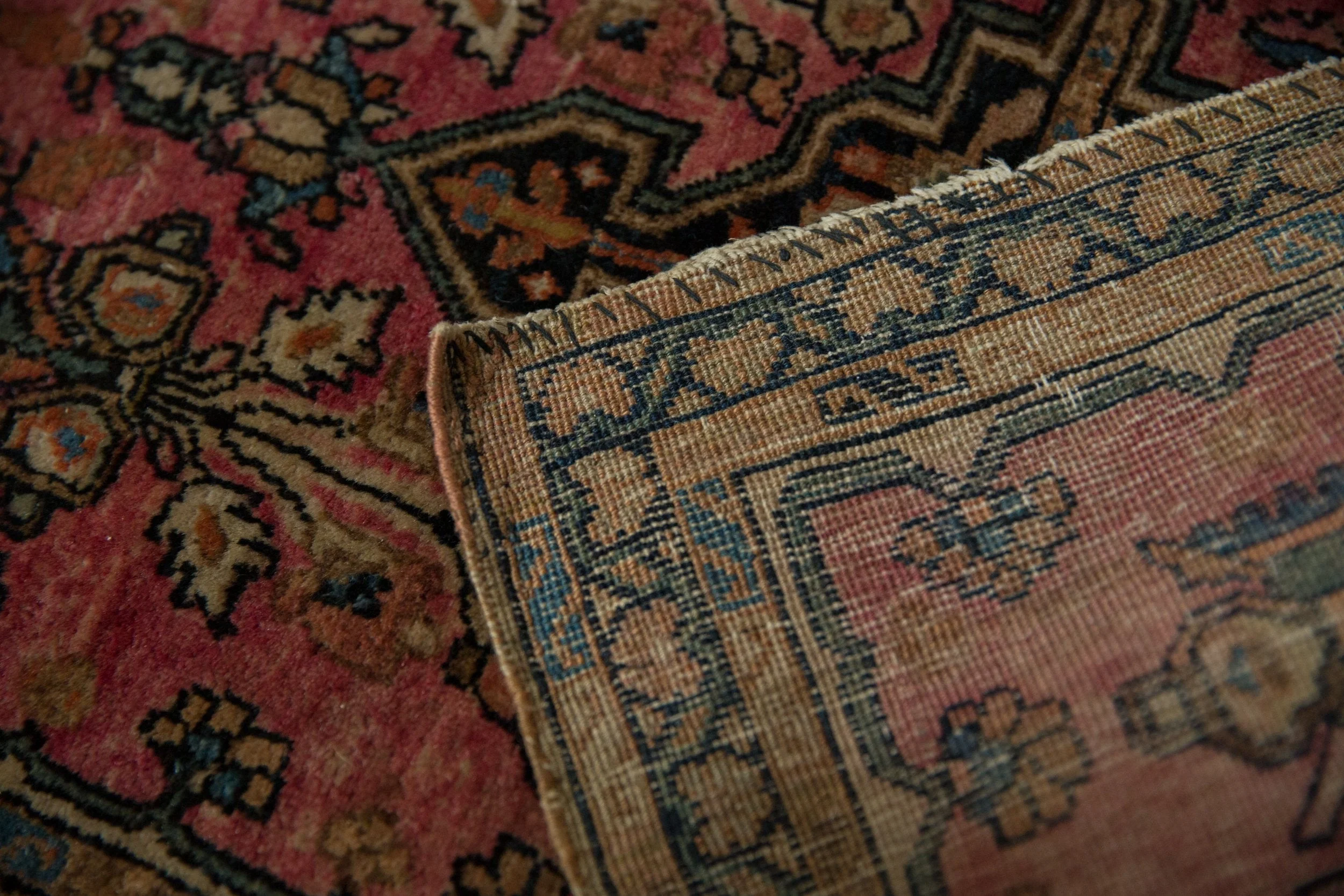 2x2.5 Vintage Farahan Sarouk Square Rug Mat - Image 9