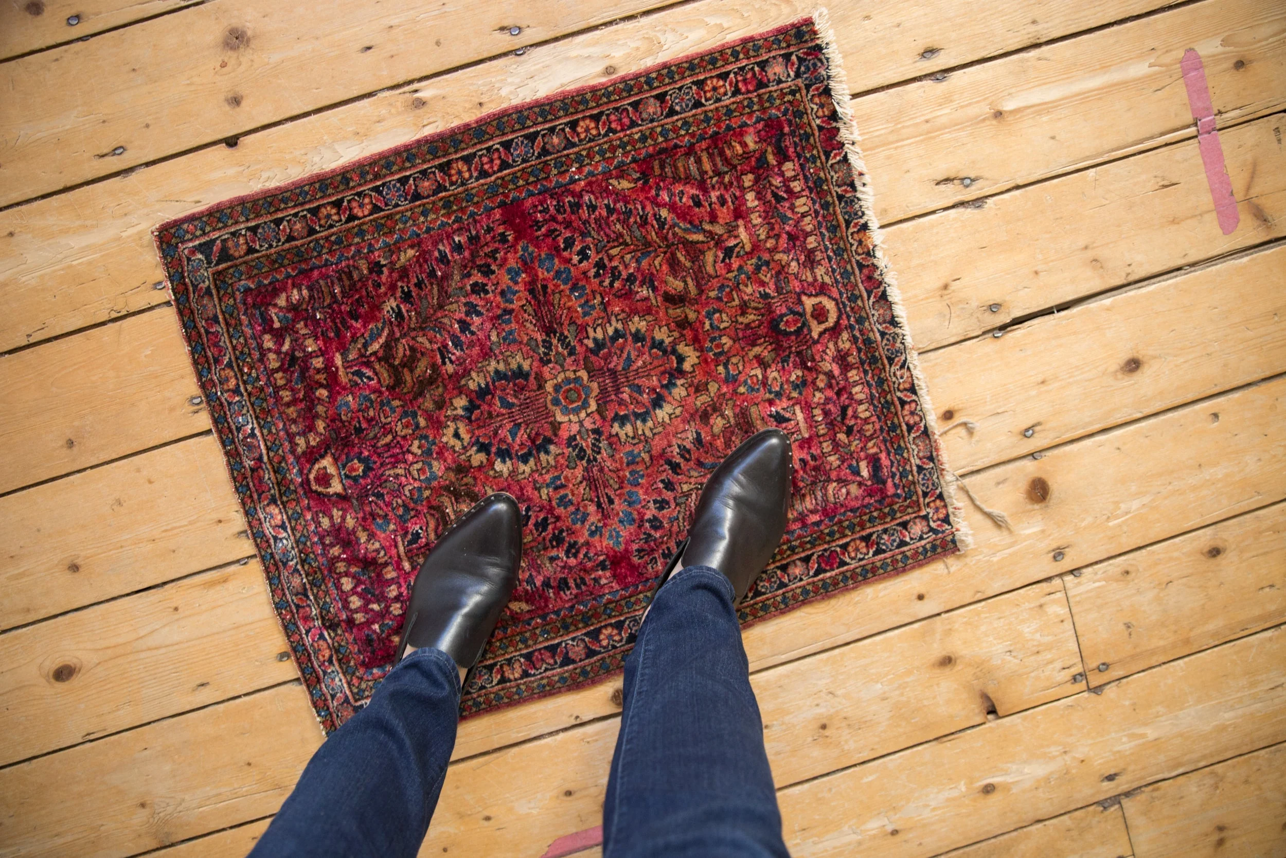 2x2.5 Vintage Fine American Sarouk Square Rug Mat - Image 2