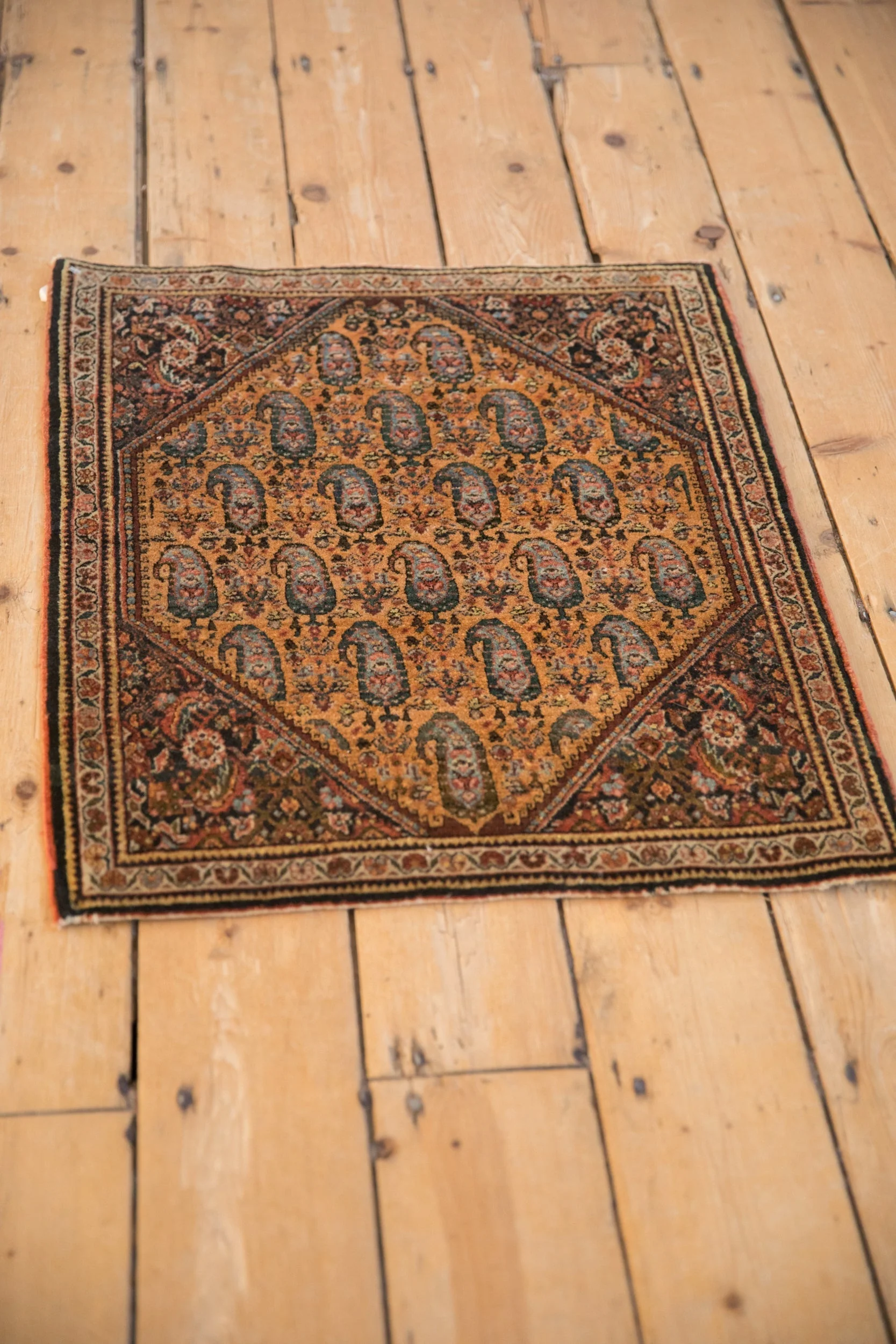 2x2.5 Vintage Fine Sarouk Square Rug Mat - Image 4