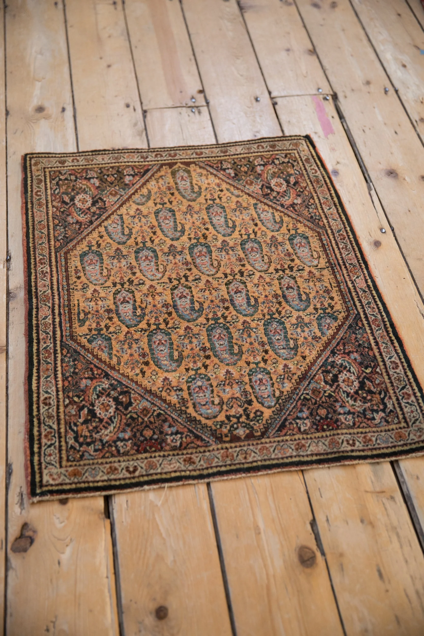 2x2.5 Vintage Fine Sarouk Square Rug Mat - Image 5