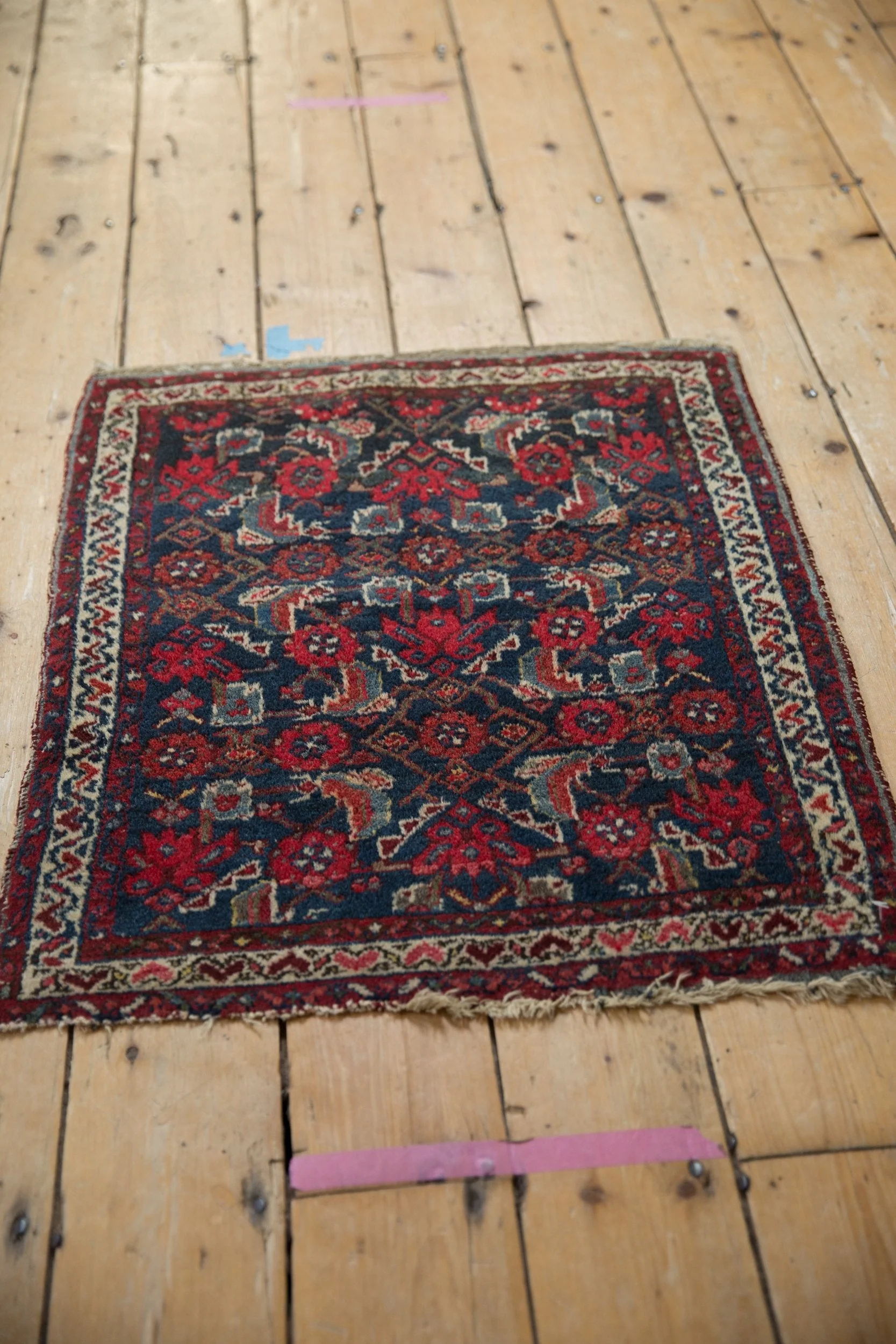 2x2.5 Vintage Hamadan Square Rug Mat - Image 3