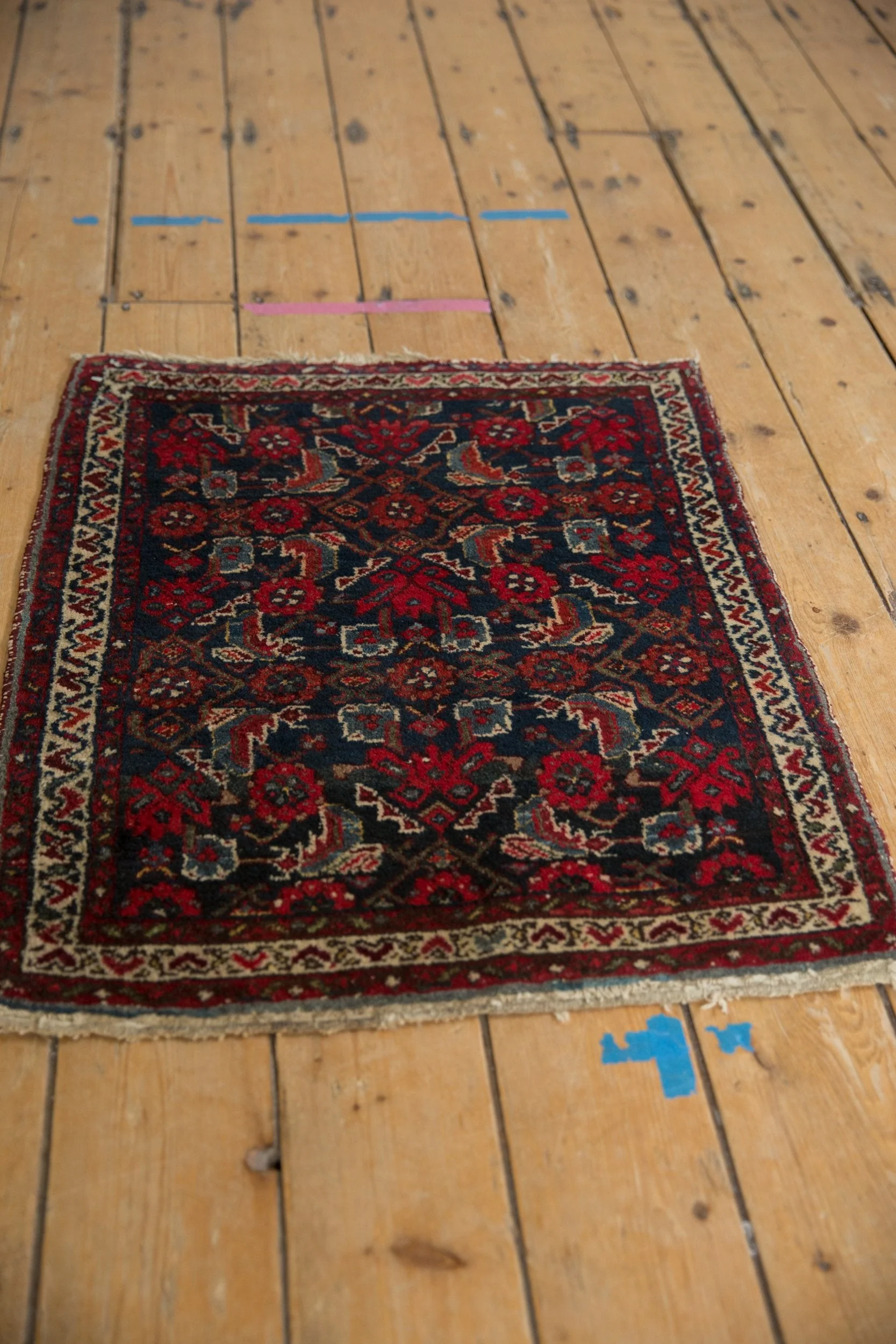 2x2.5 Vintage Hamadan Square Rug Mat - Image 4