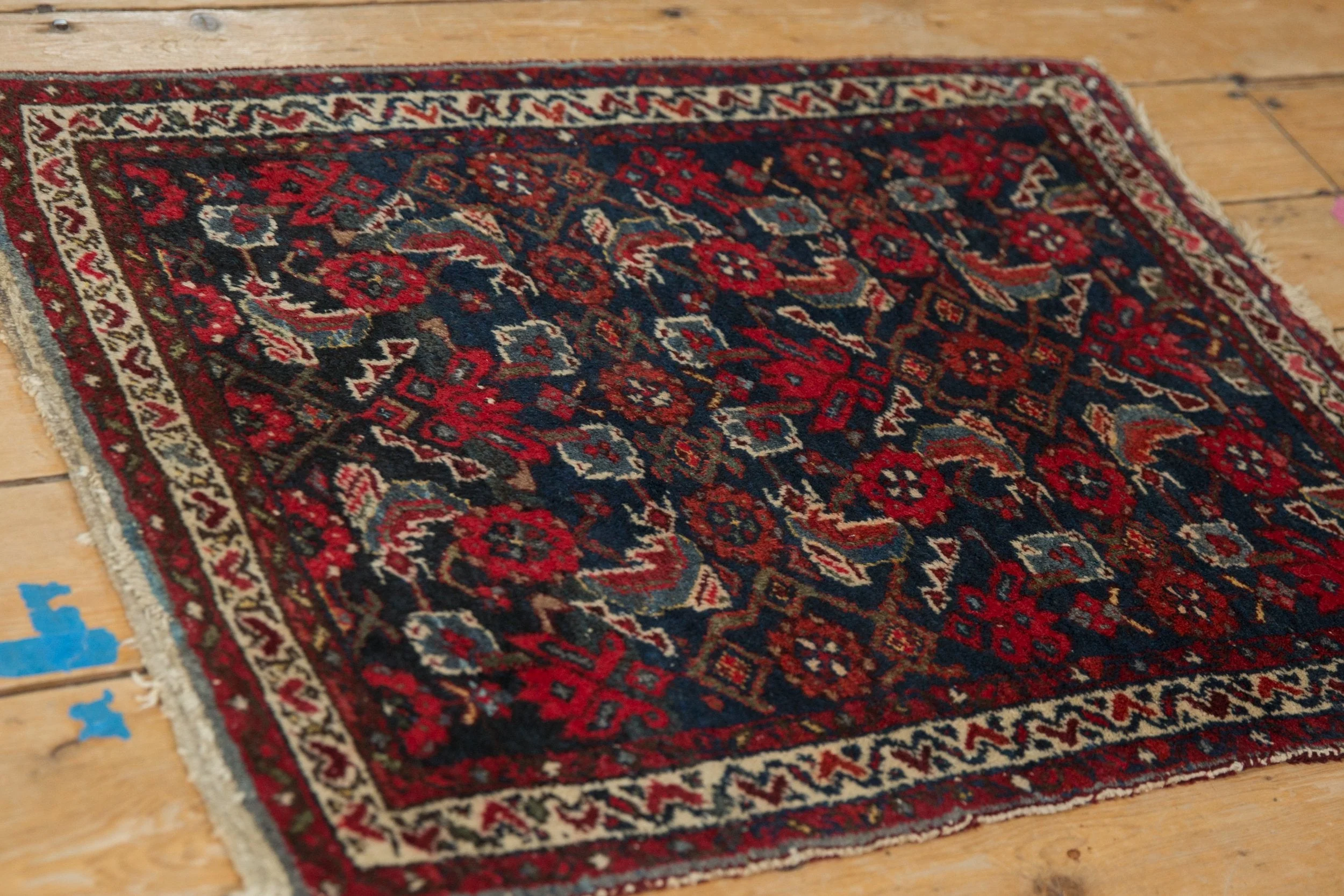 2x2.5 Vintage Hamadan Square Rug Mat - Image 5
