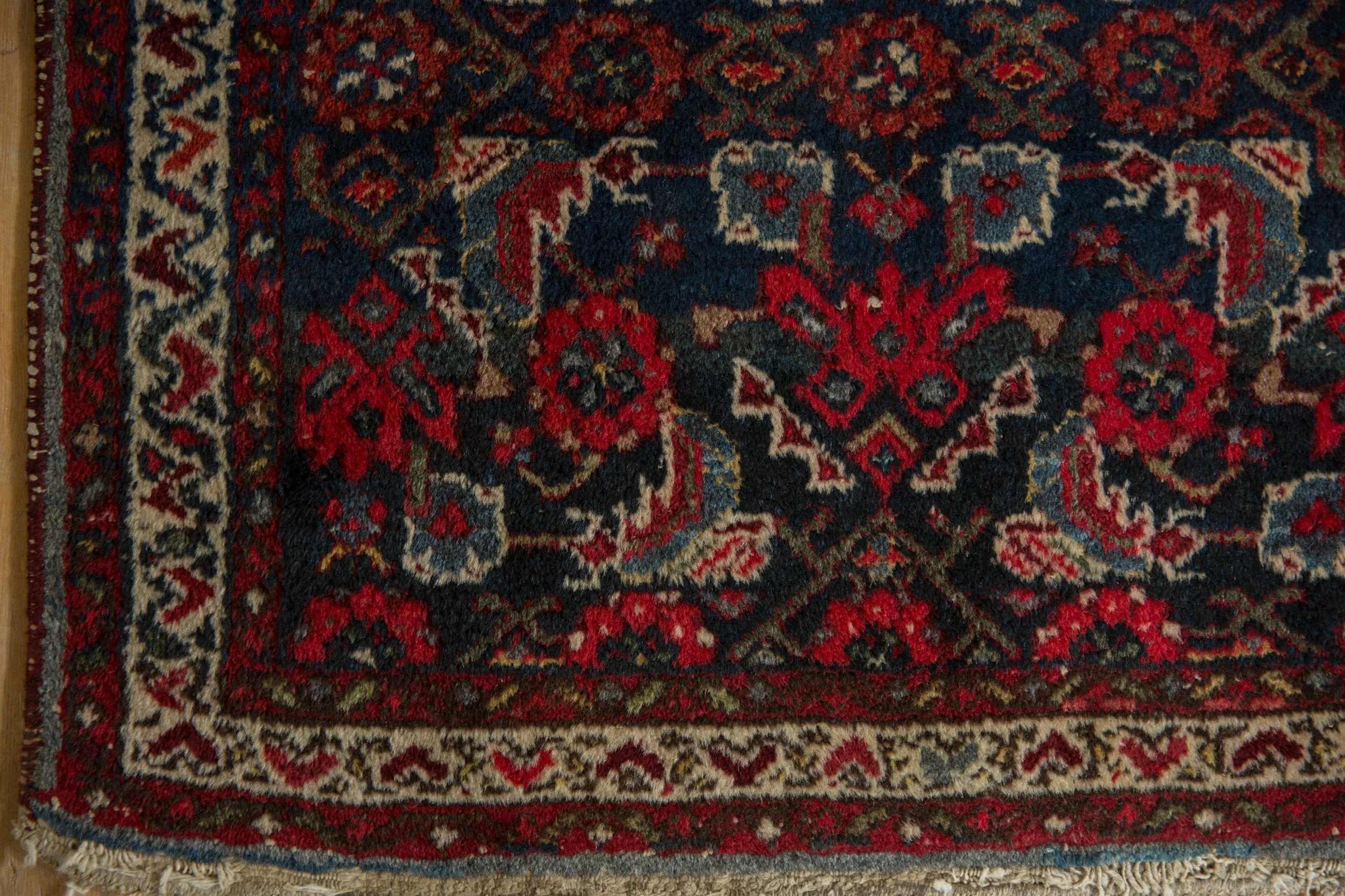 2x2.5 Vintage Hamadan Square Rug Mat - Image 6