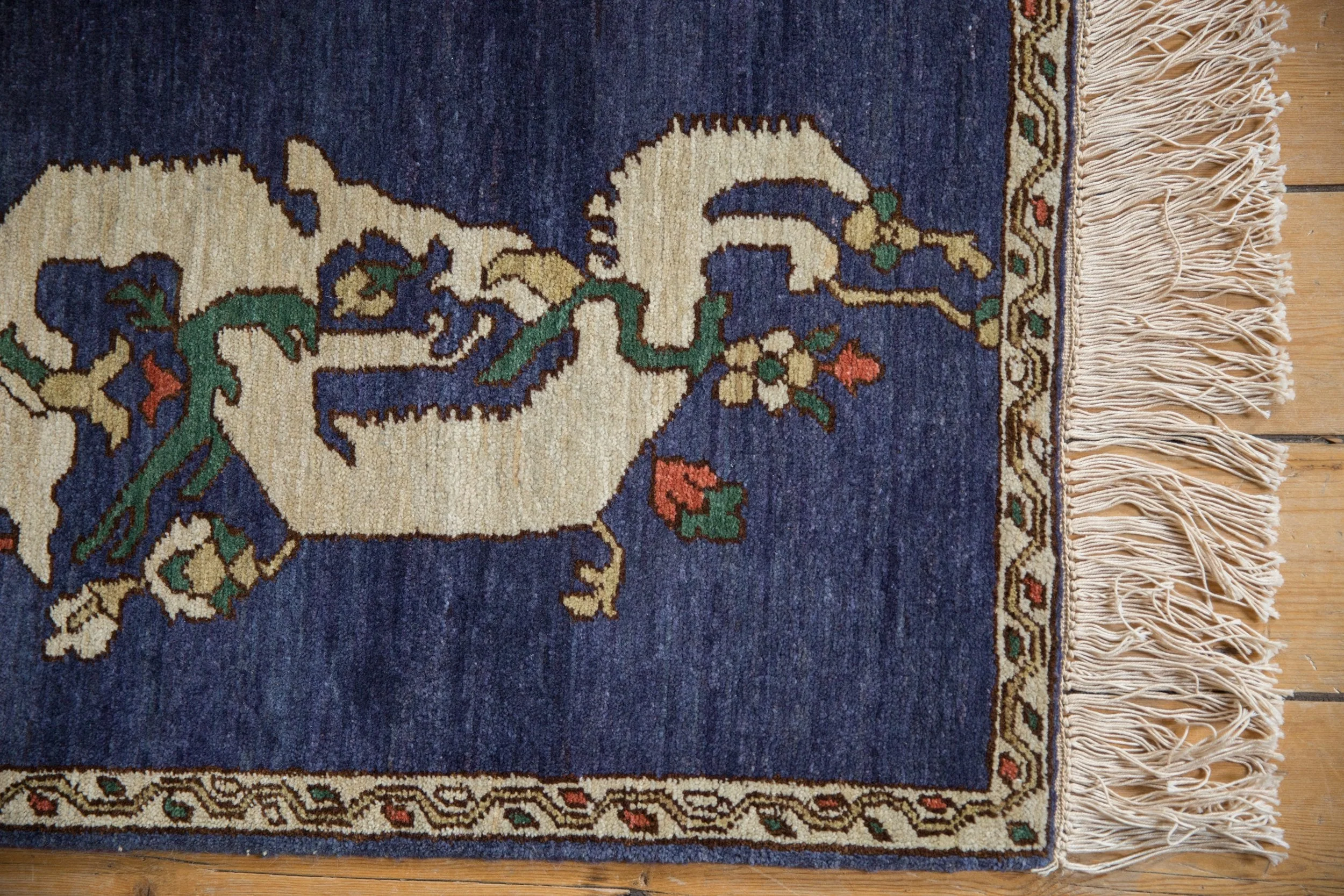 2x2.5 Vintage Pictorial Armenian Dragon Design Square Rug Mat - Image 5