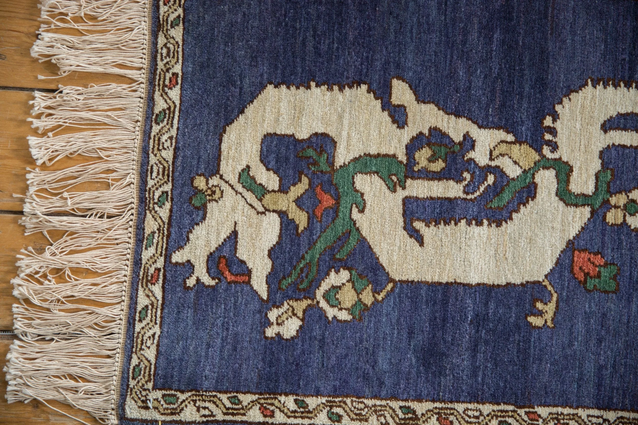 2x2.5 Vintage Pictorial Armenian Dragon Design Square Rug Mat - Image 6