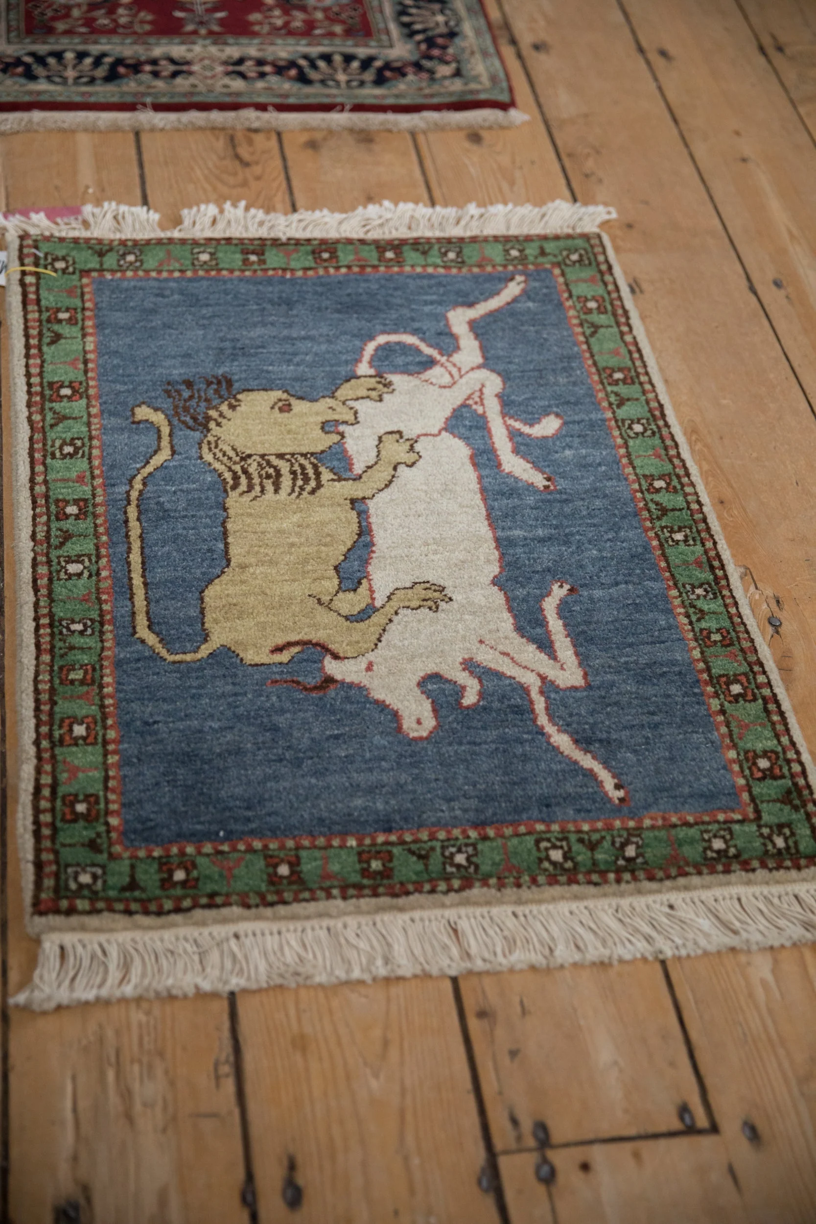 2x2.5 Vintage Pictorial Armenian Hunting Scene Design Square Rug Mat - Image 5