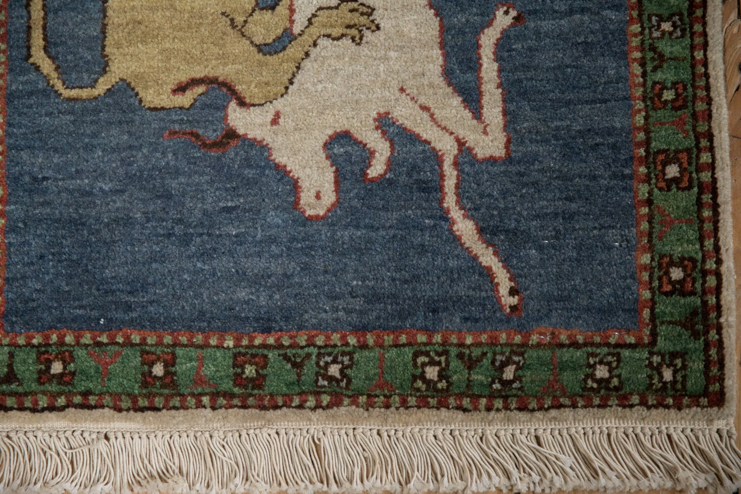 2x2.5 Vintage Pictorial Armenian Hunting Scene Design Square Rug Mat - Image 6