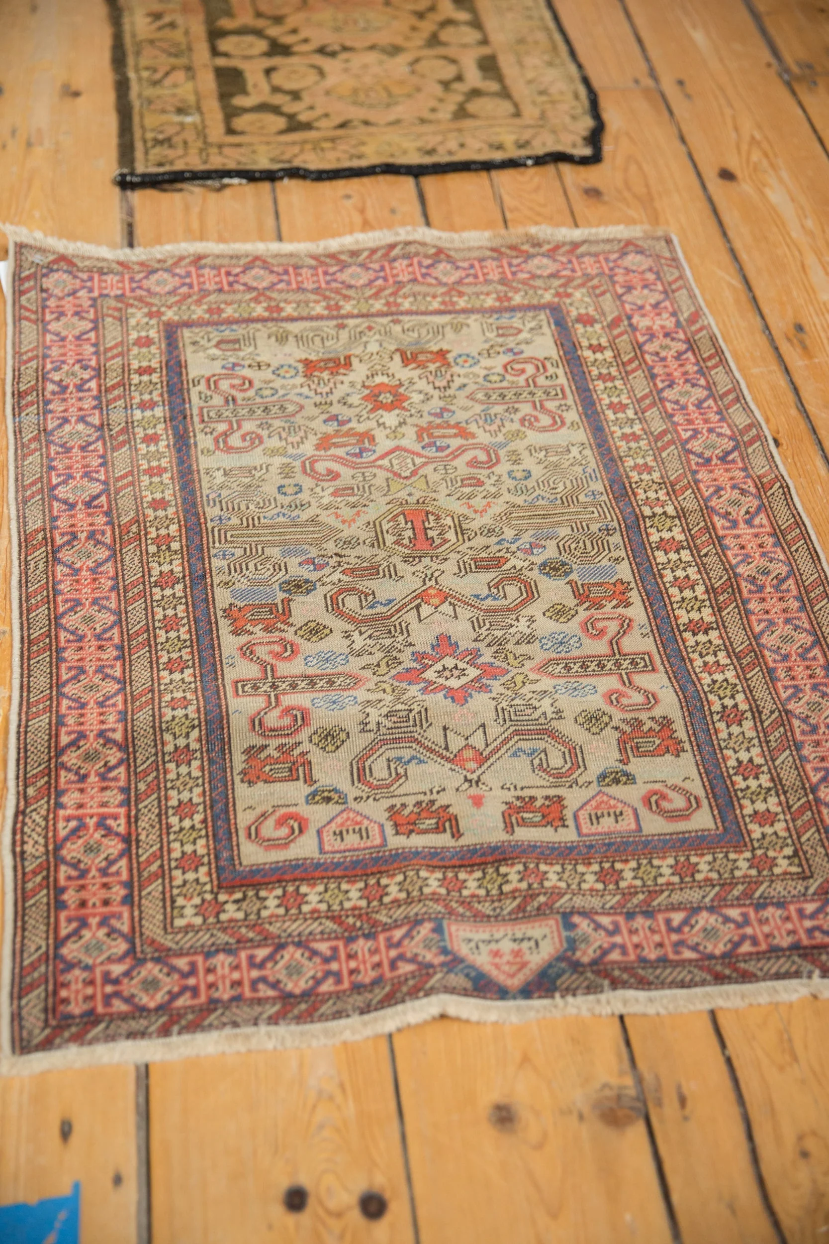 2x2.5 Vintage Shirvan Square Rug Mat - Image 4