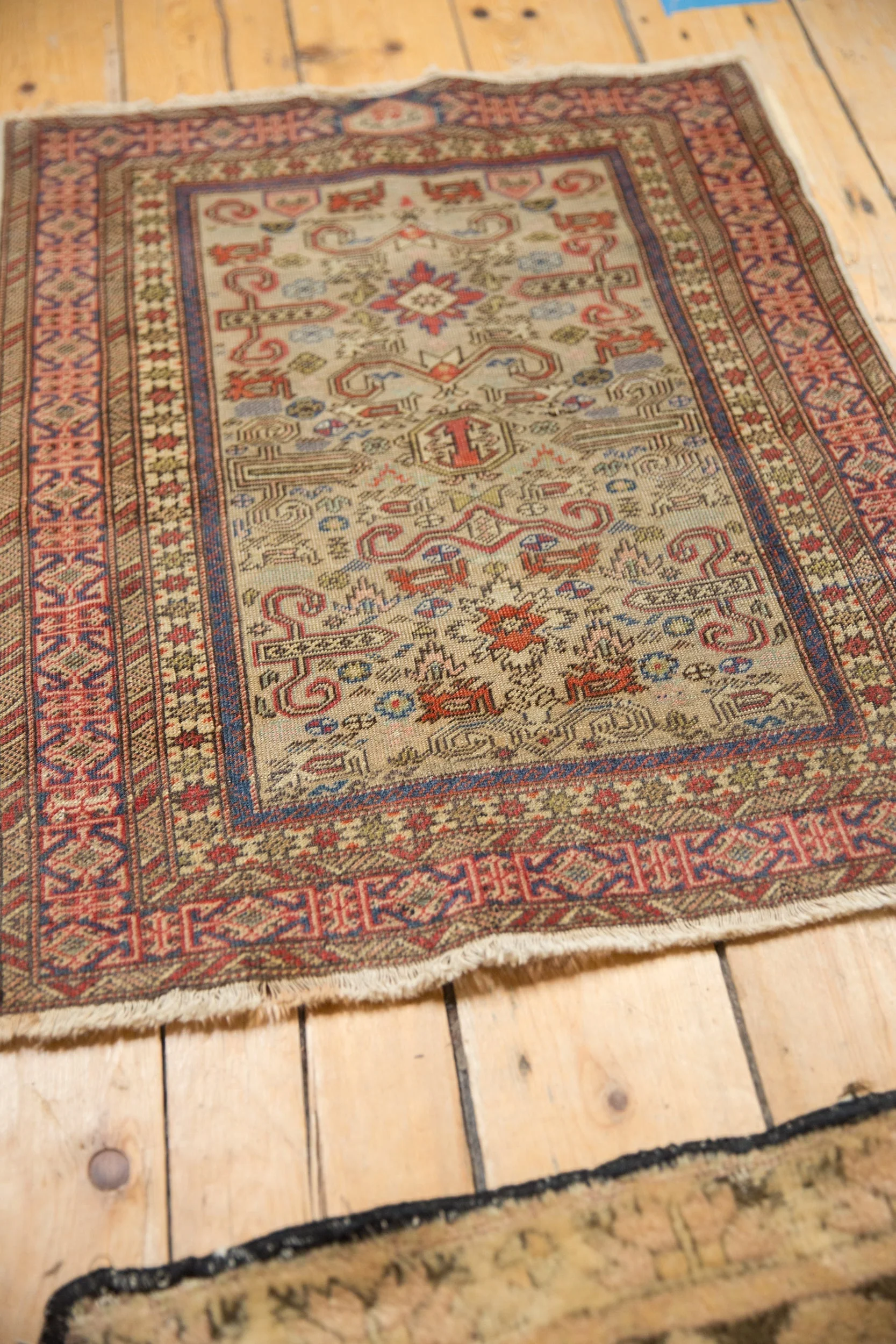 2x2.5 Vintage Shirvan Square Rug Mat - Image 6