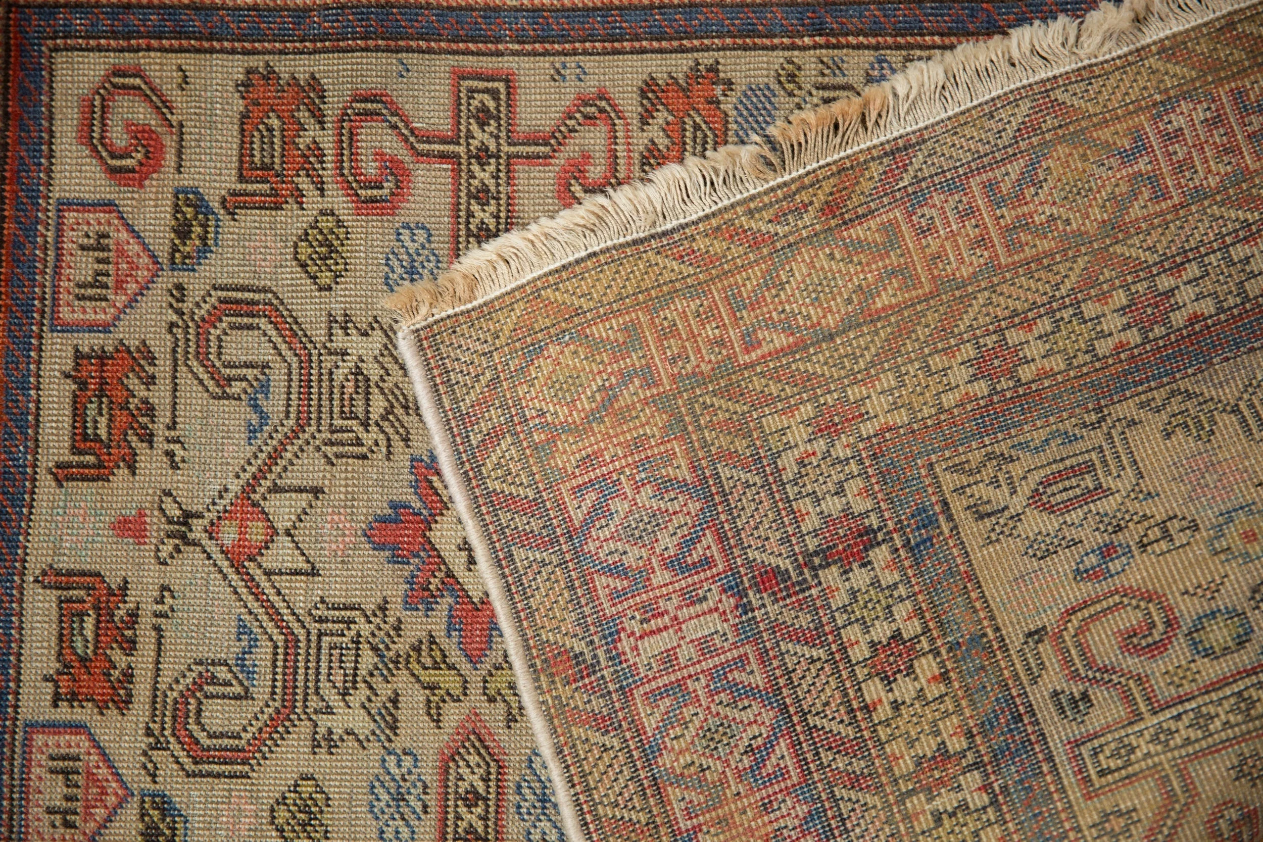 2x2.5 Vintage Shirvan Square Rug Mat - Image 9