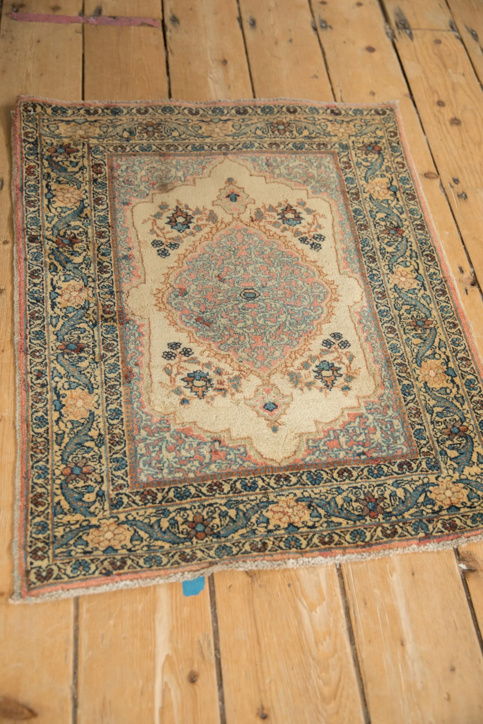 2x2.5 Vintage Tabriz Square Rug Mat - Image 4
