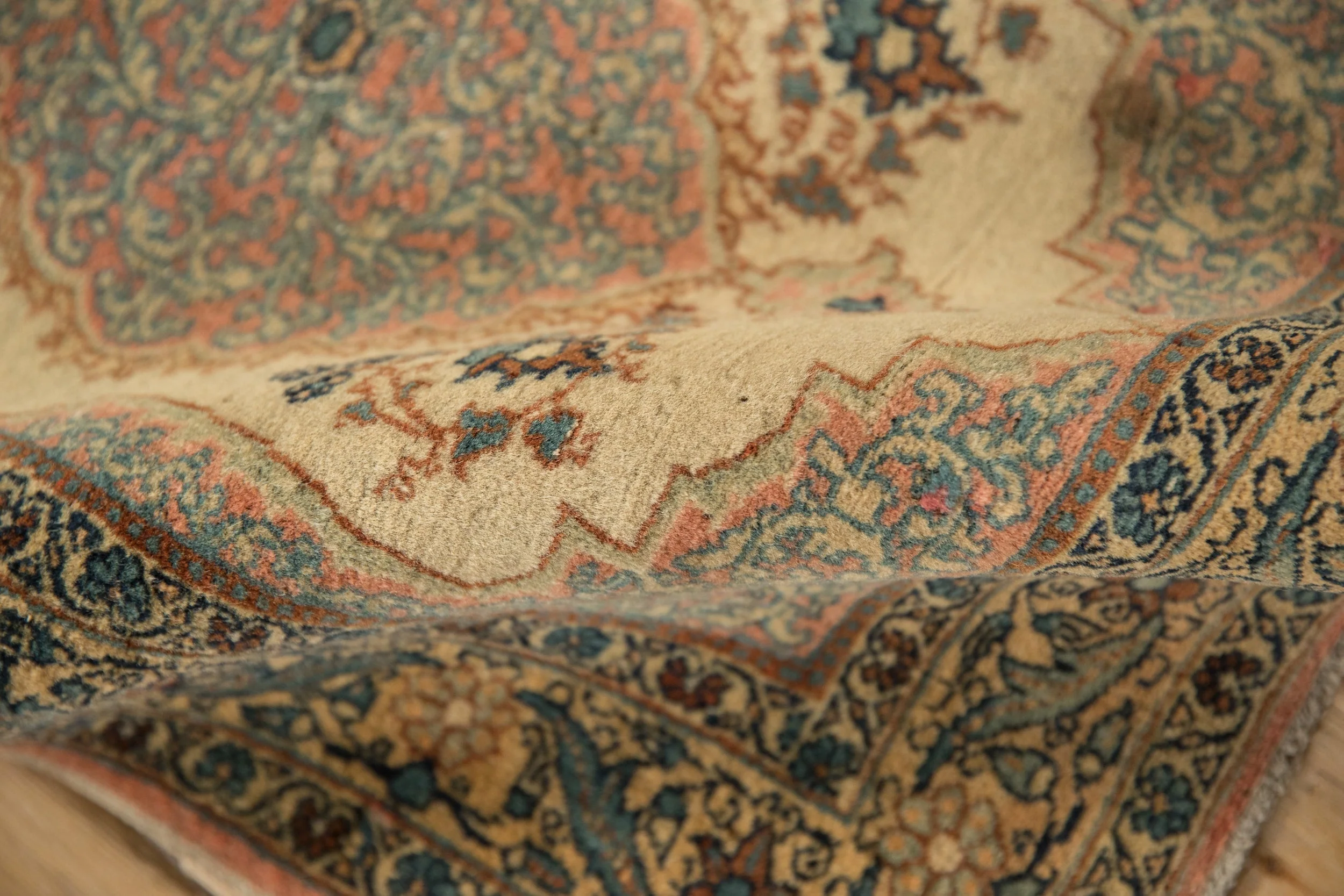 2x2.5 Vintage Tabriz Square Rug Mat - Image 8