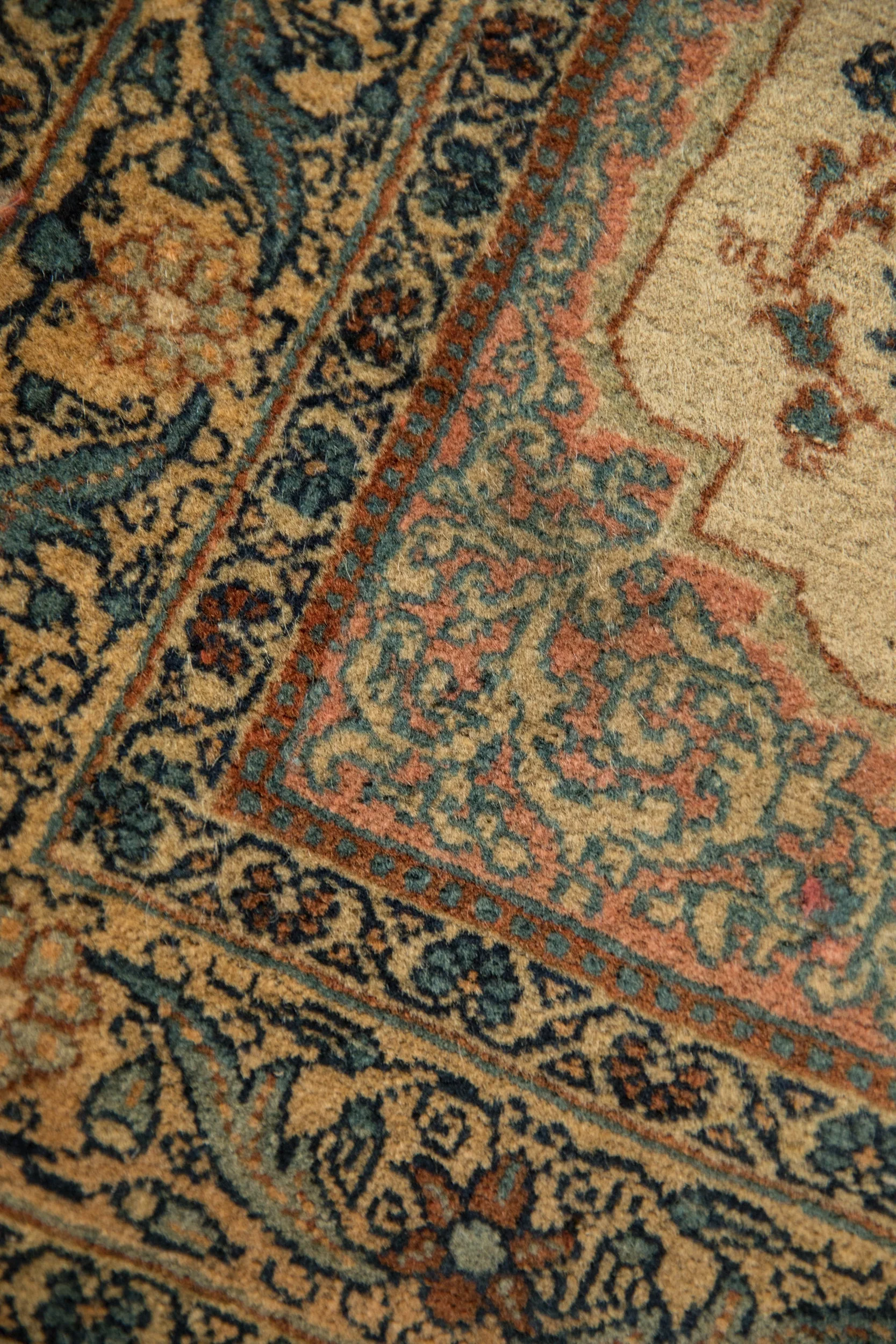 2x2.5 Vintage Tabriz Square Rug Mat - Image 9