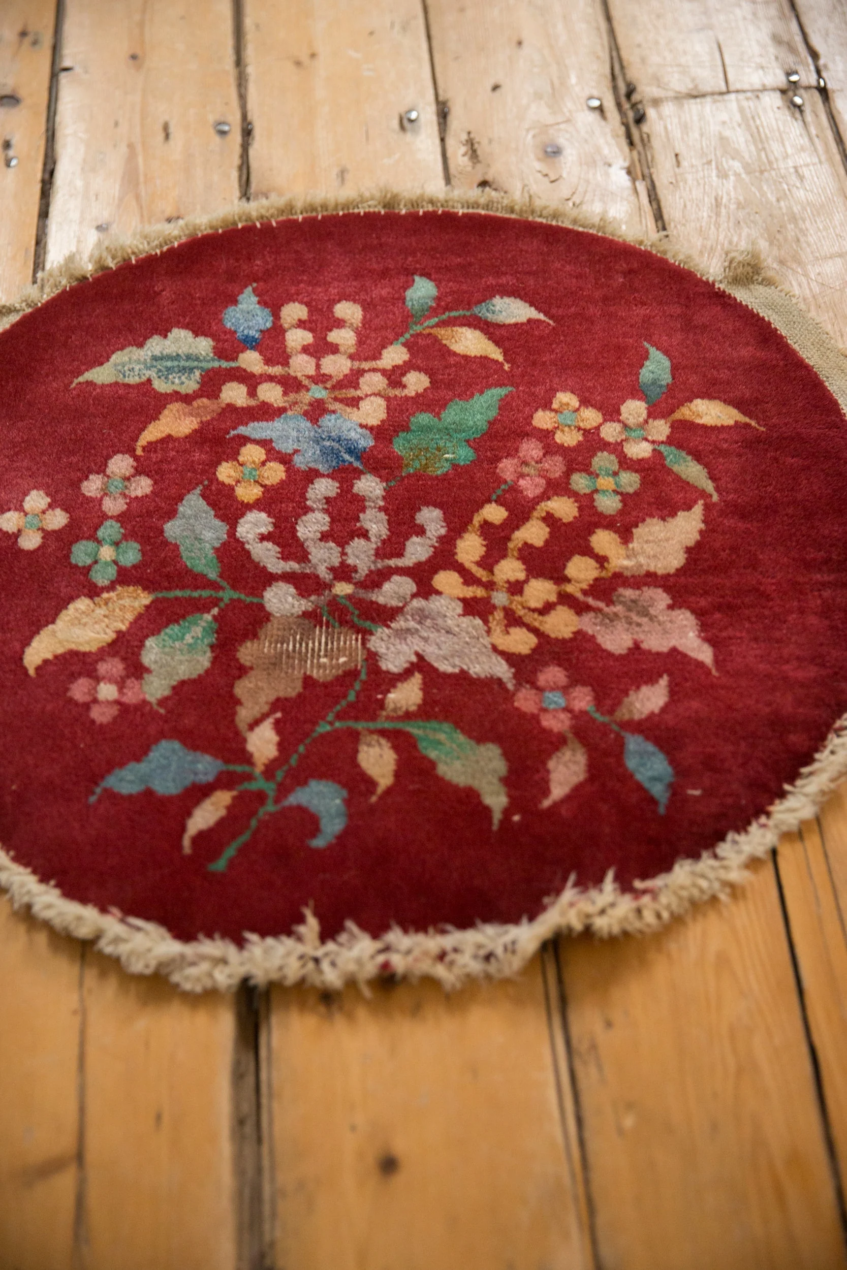 2x2 Vintage Art Deco Round Rug Mat - Image 3