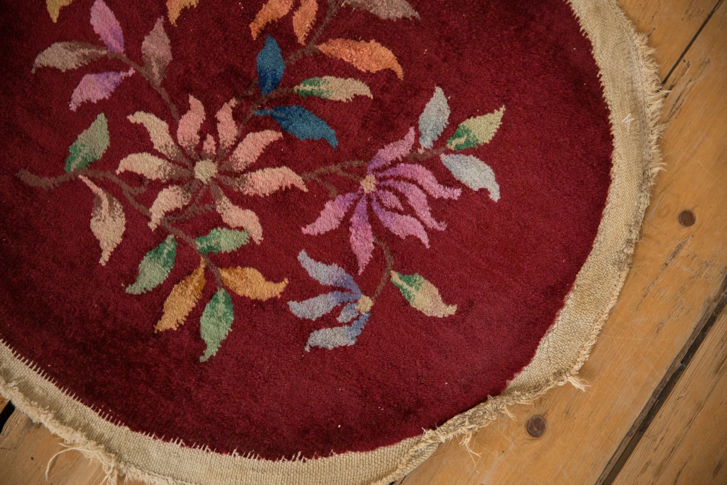 2x2 Vintage Art Deco Round Rug Mat - Image 4
