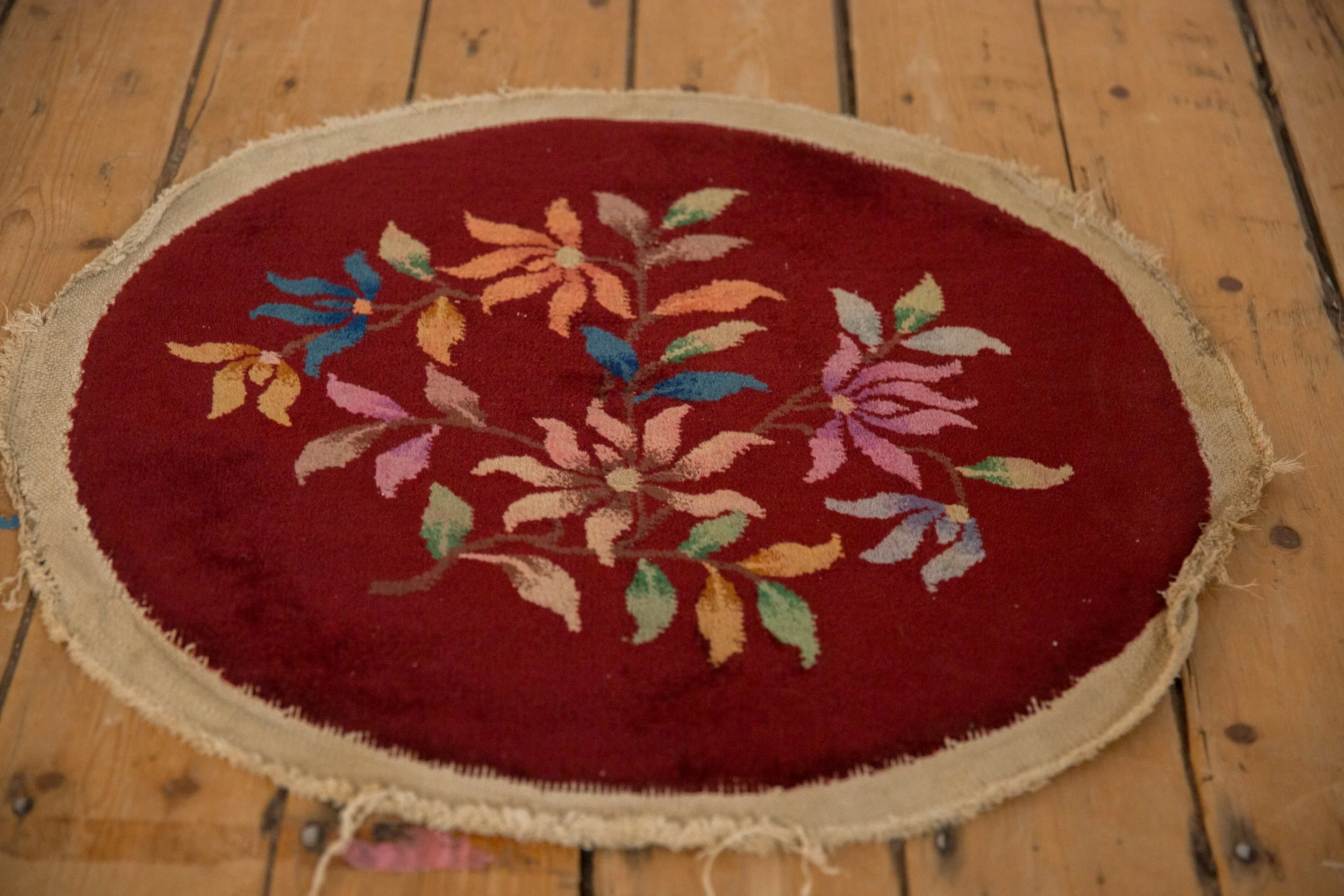 2x2 Vintage Art Deco Round Rug Mat - Image 6
