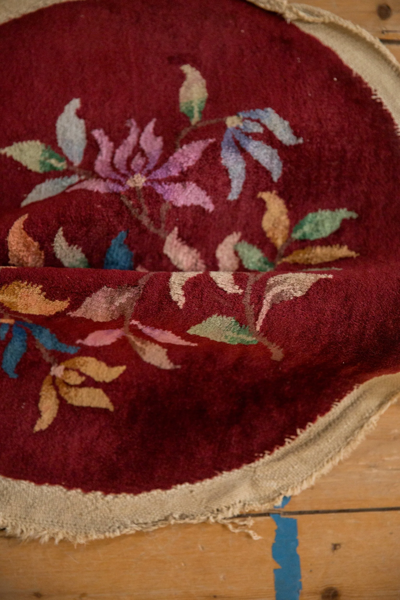 2x2 Vintage Art Deco Round Rug Mat - Image 8