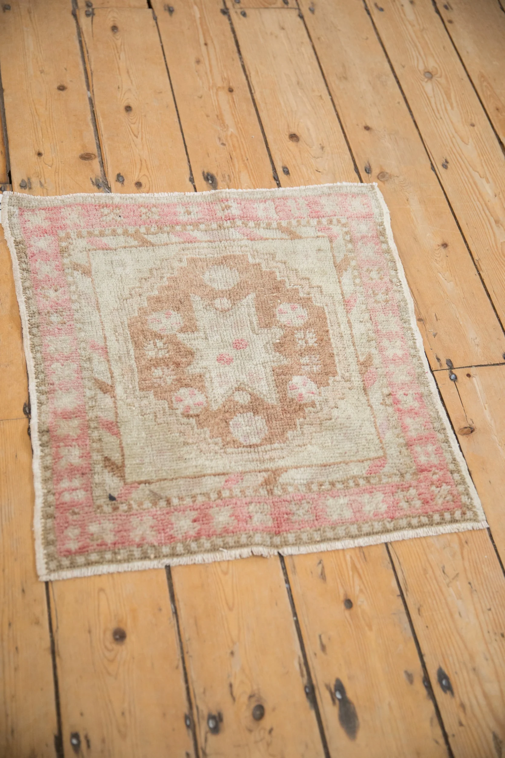 2x2 Vintage Distressed Oushak Square Rug Mat - Image 4