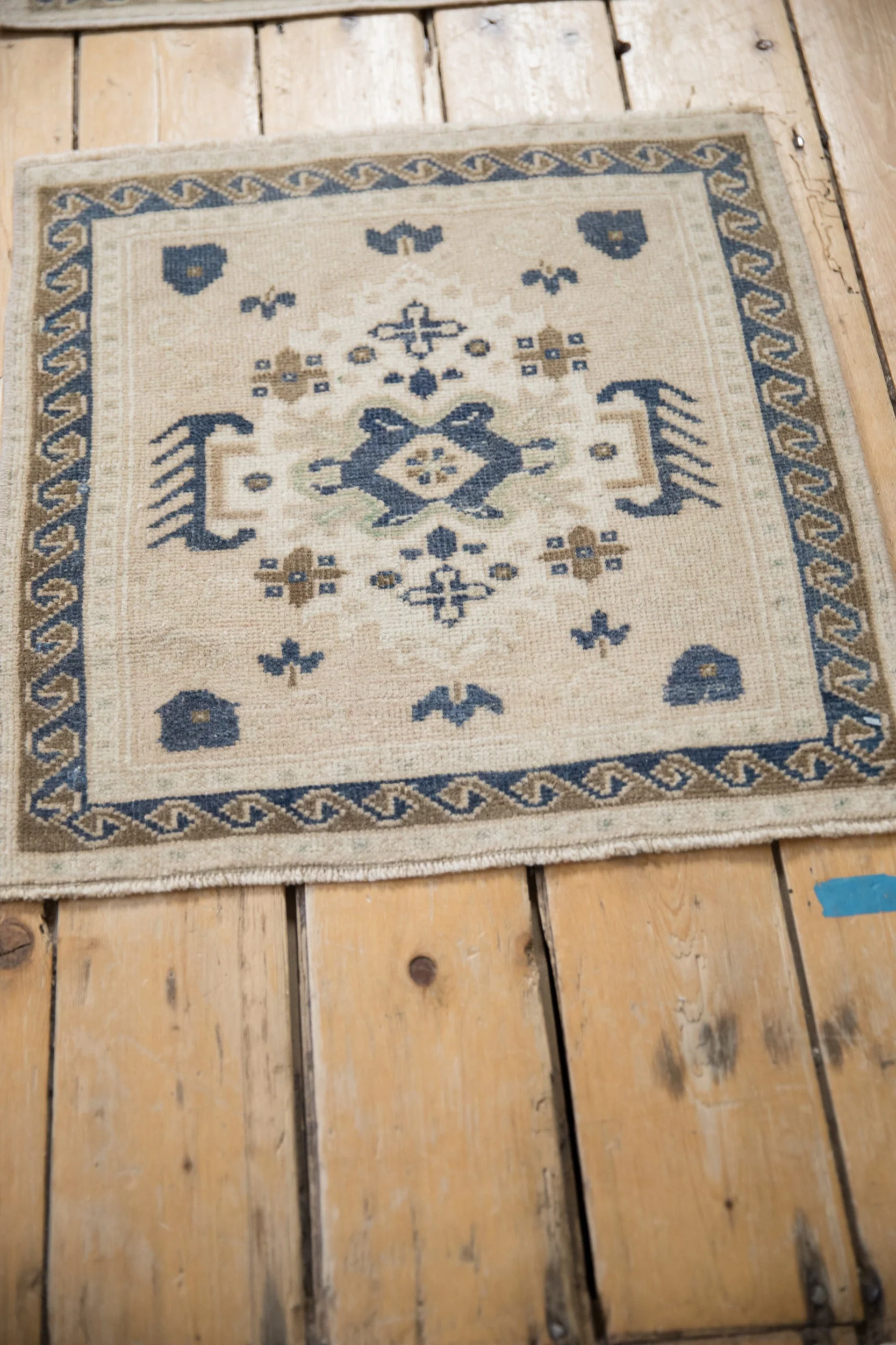 2x2 Vintage Distressed Oushak Square Rug Mat - Image 3