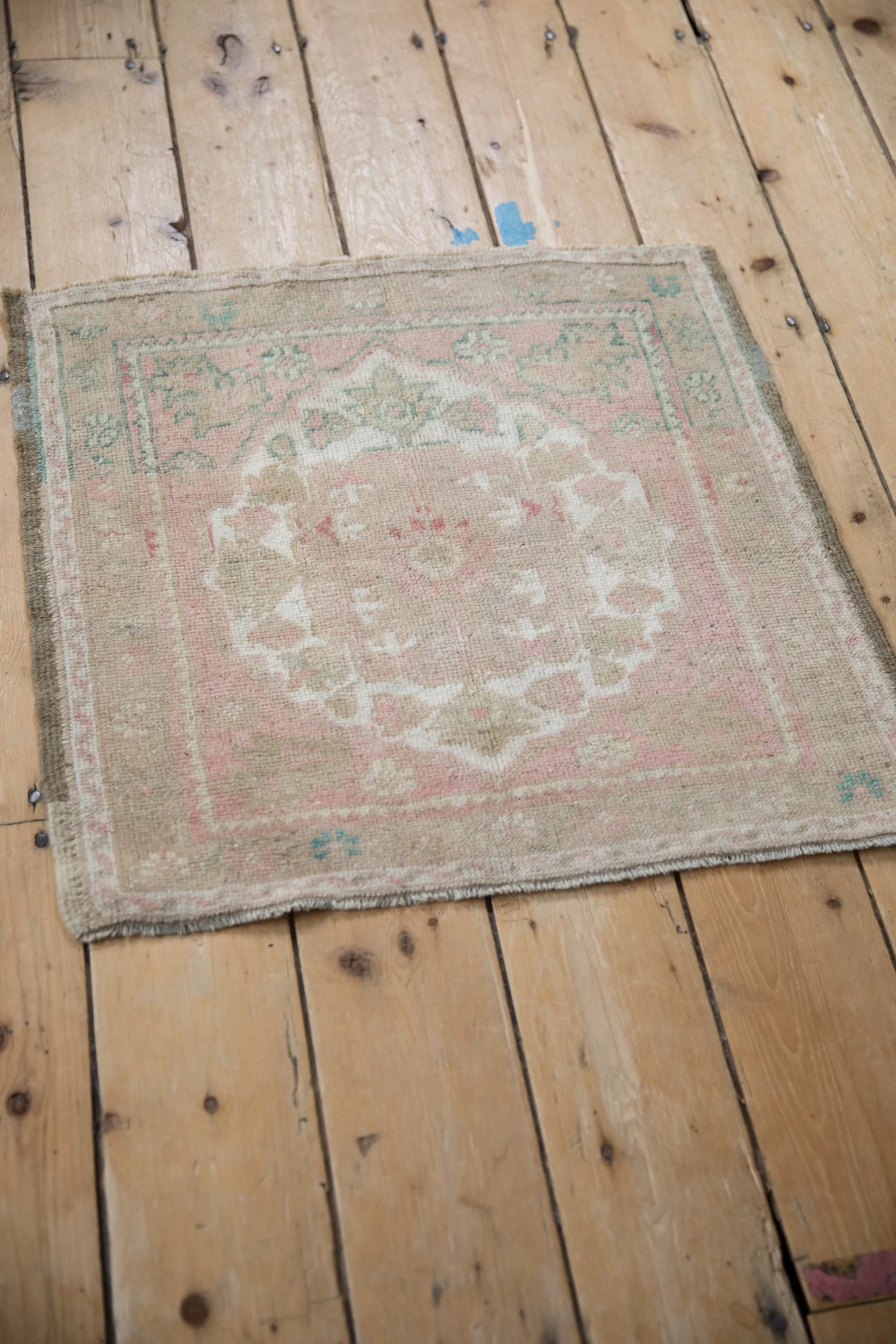 2x2 Vintage Distressed Oushak Square Rug Mat - Image 5