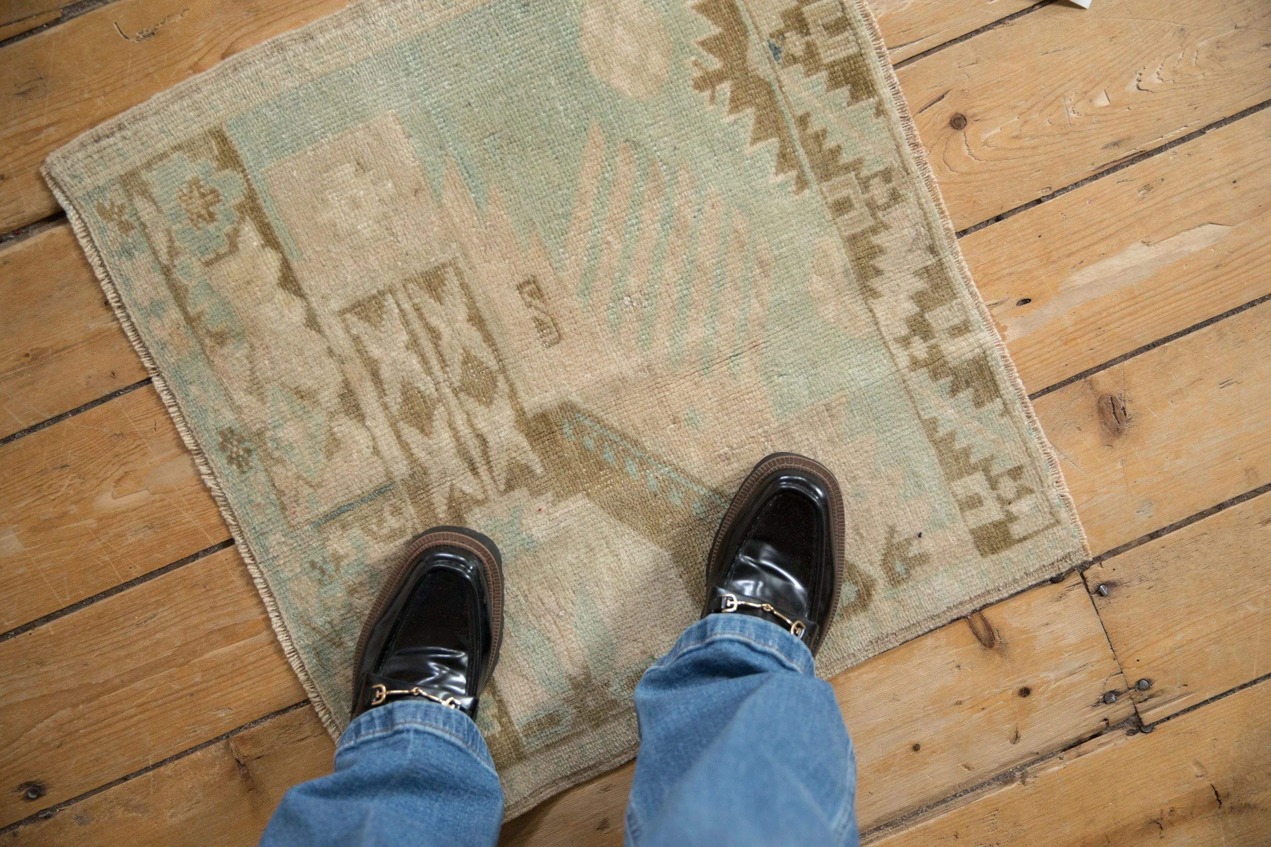 2x2 Vintage Distressed Oushak Square Rug Mat - Image 2