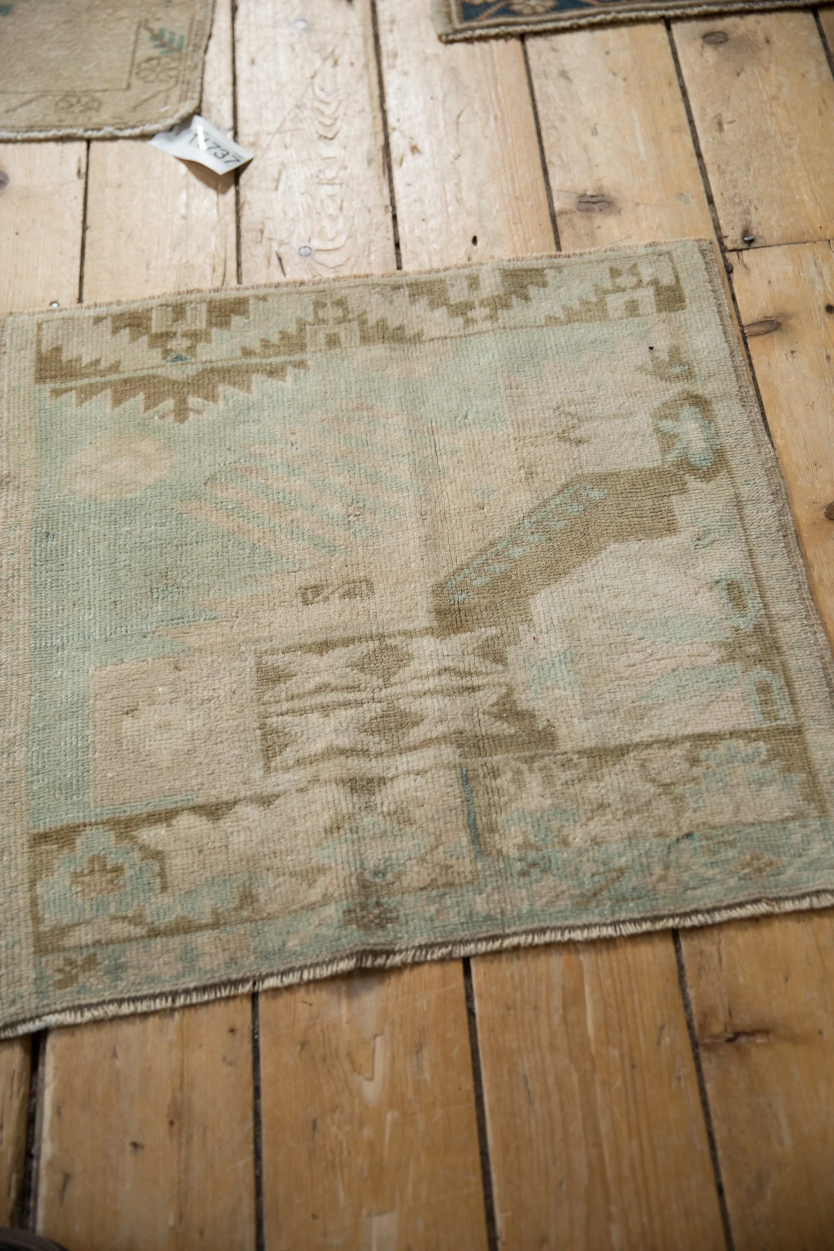 2x2 Vintage Distressed Oushak Square Rug Mat - Image 5