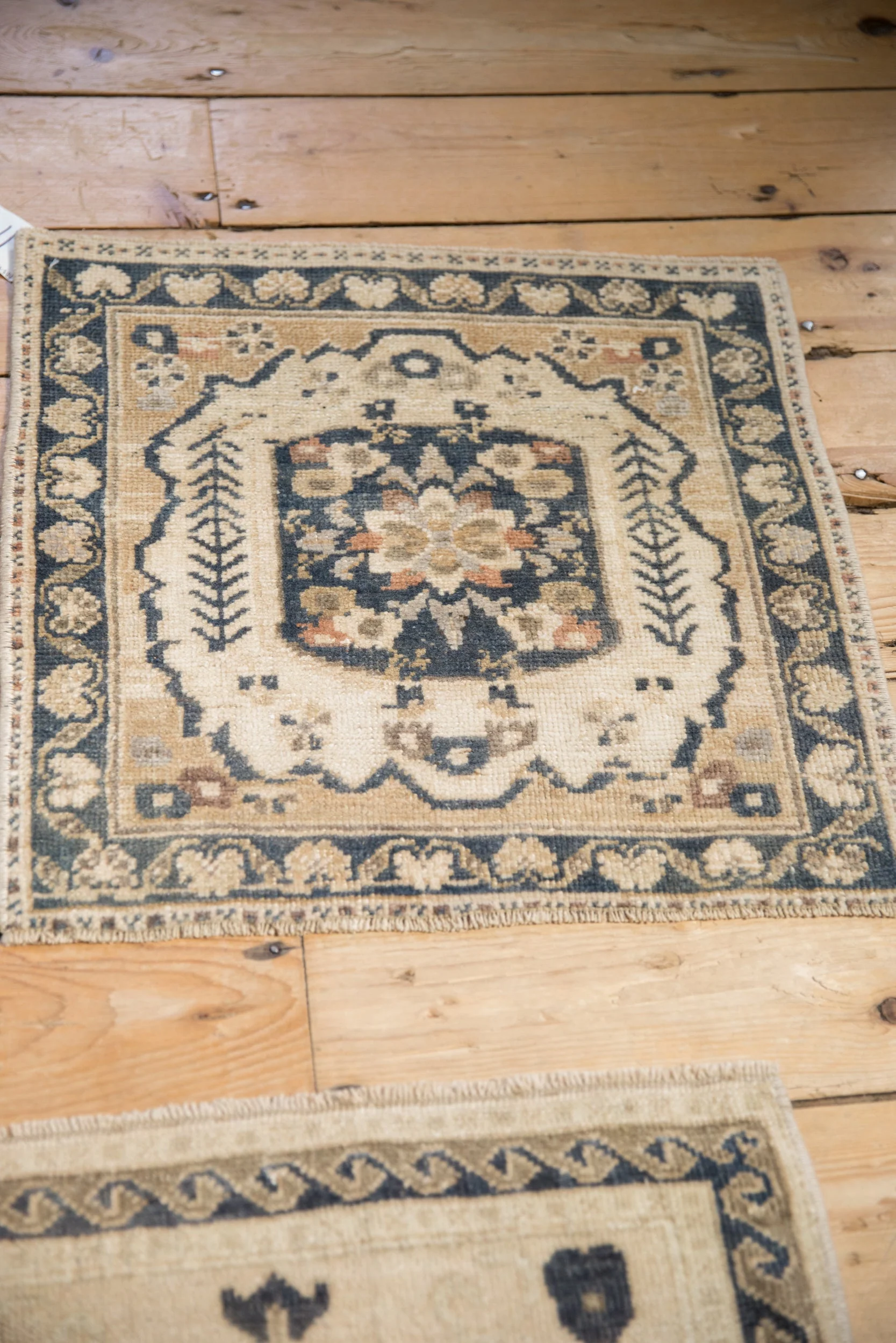 2x2 Vintage Distressed Oushak Square Rug Mat - Image 3