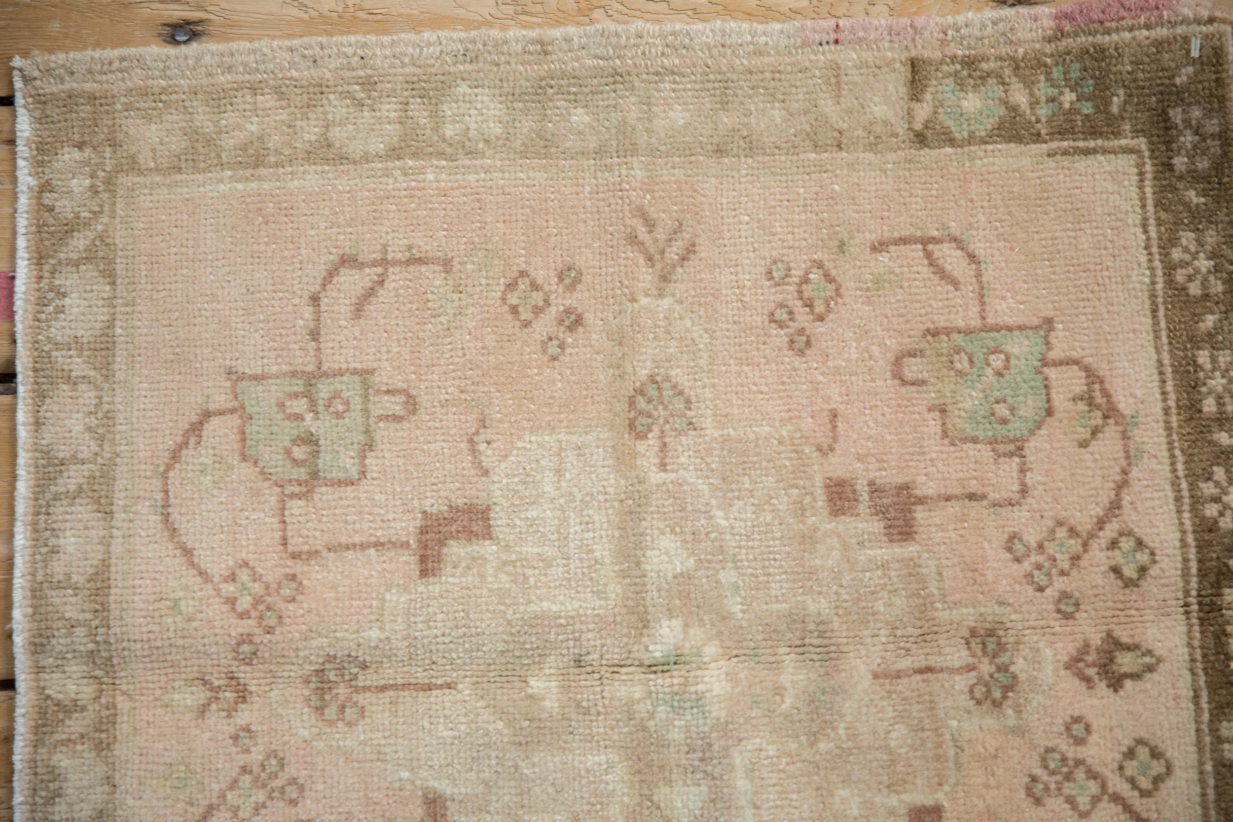 2x2 Vintage Distressed Oushak Square Rug Mat - Image 3
