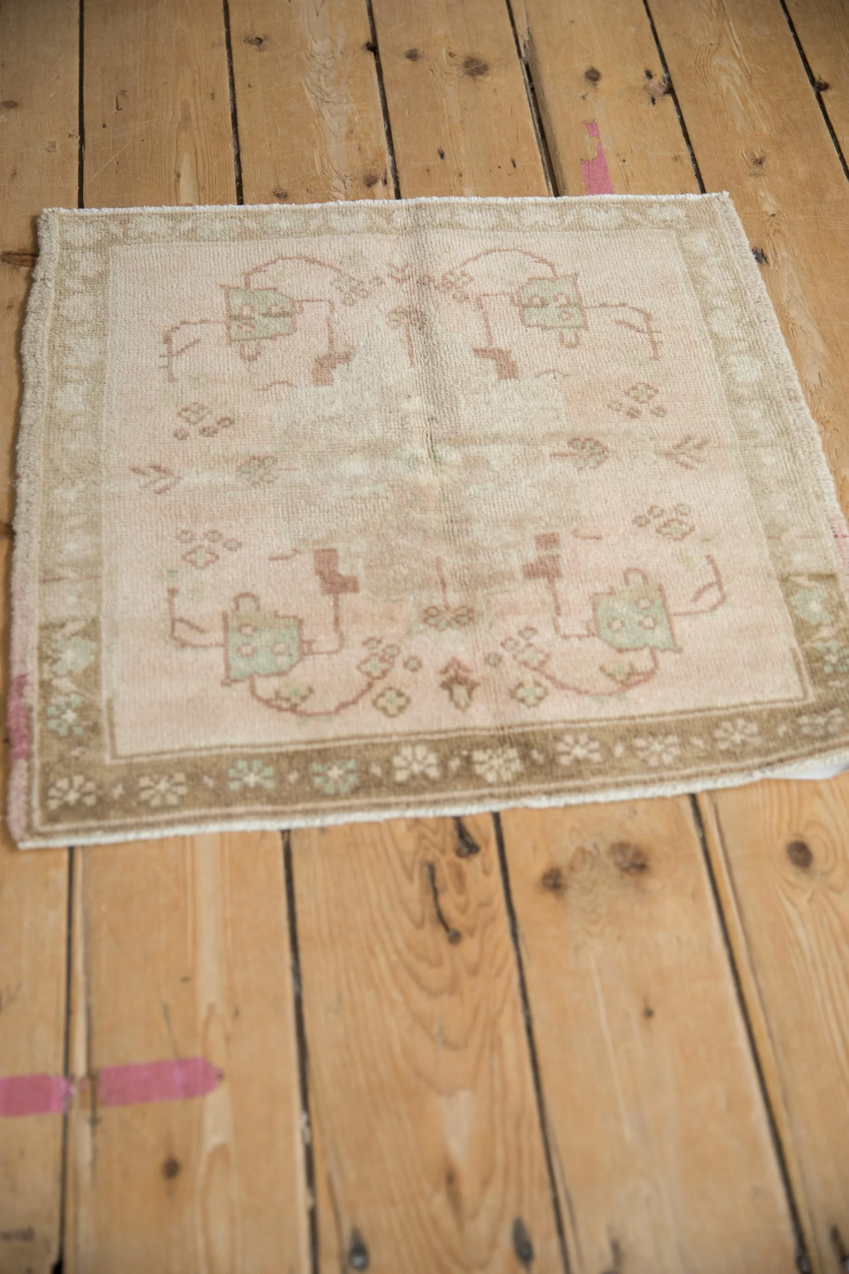 2x2 Vintage Distressed Oushak Square Rug Mat - Image 4