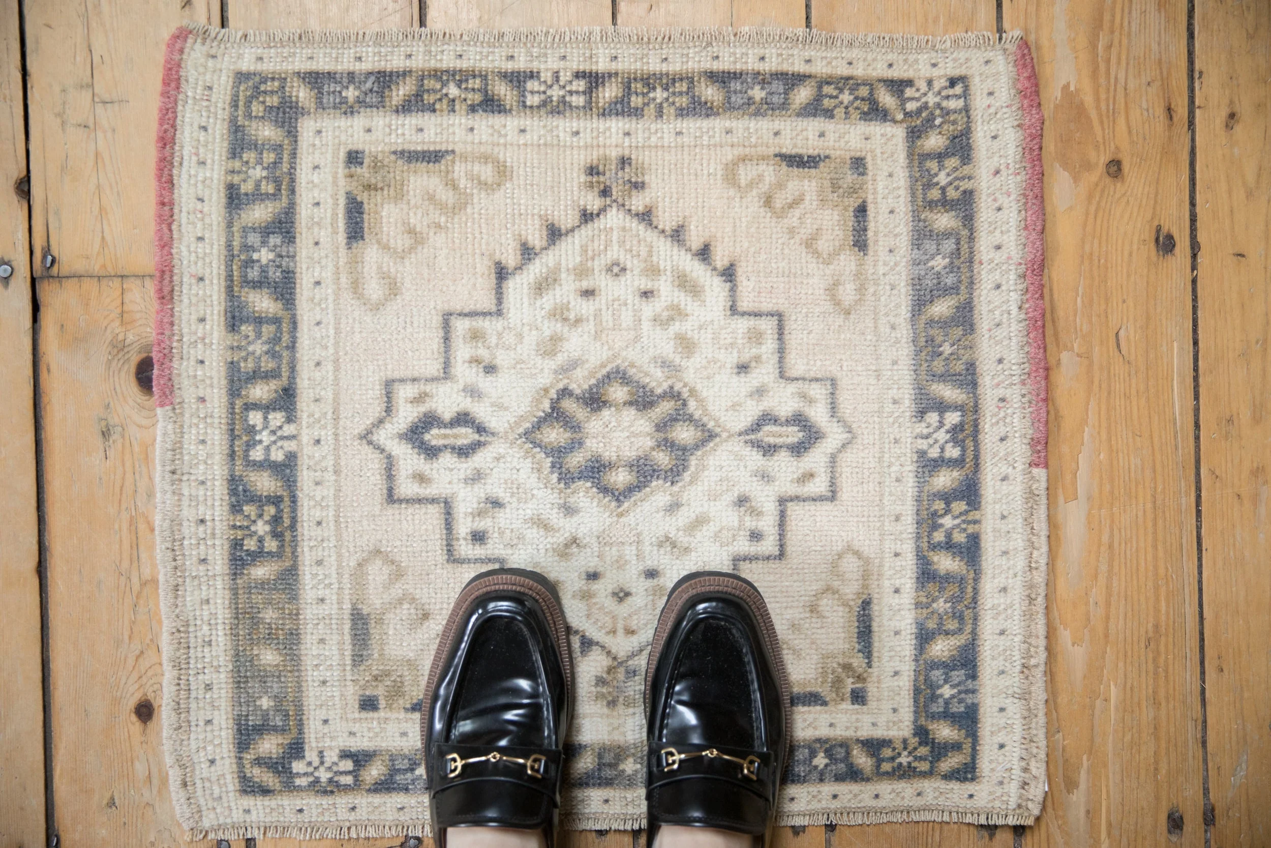 2x2 Vintage Distressed Oushak Square Rug Mat - Image 2