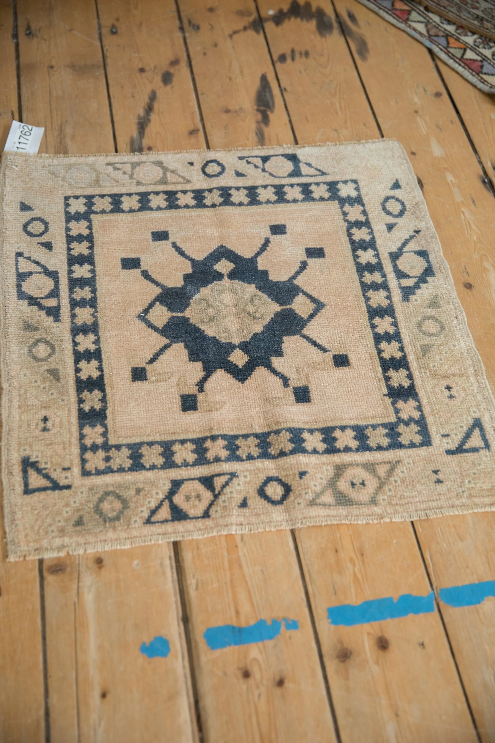 2x2 Vintage Distressed Oushak Square Rug Mat - Image 4