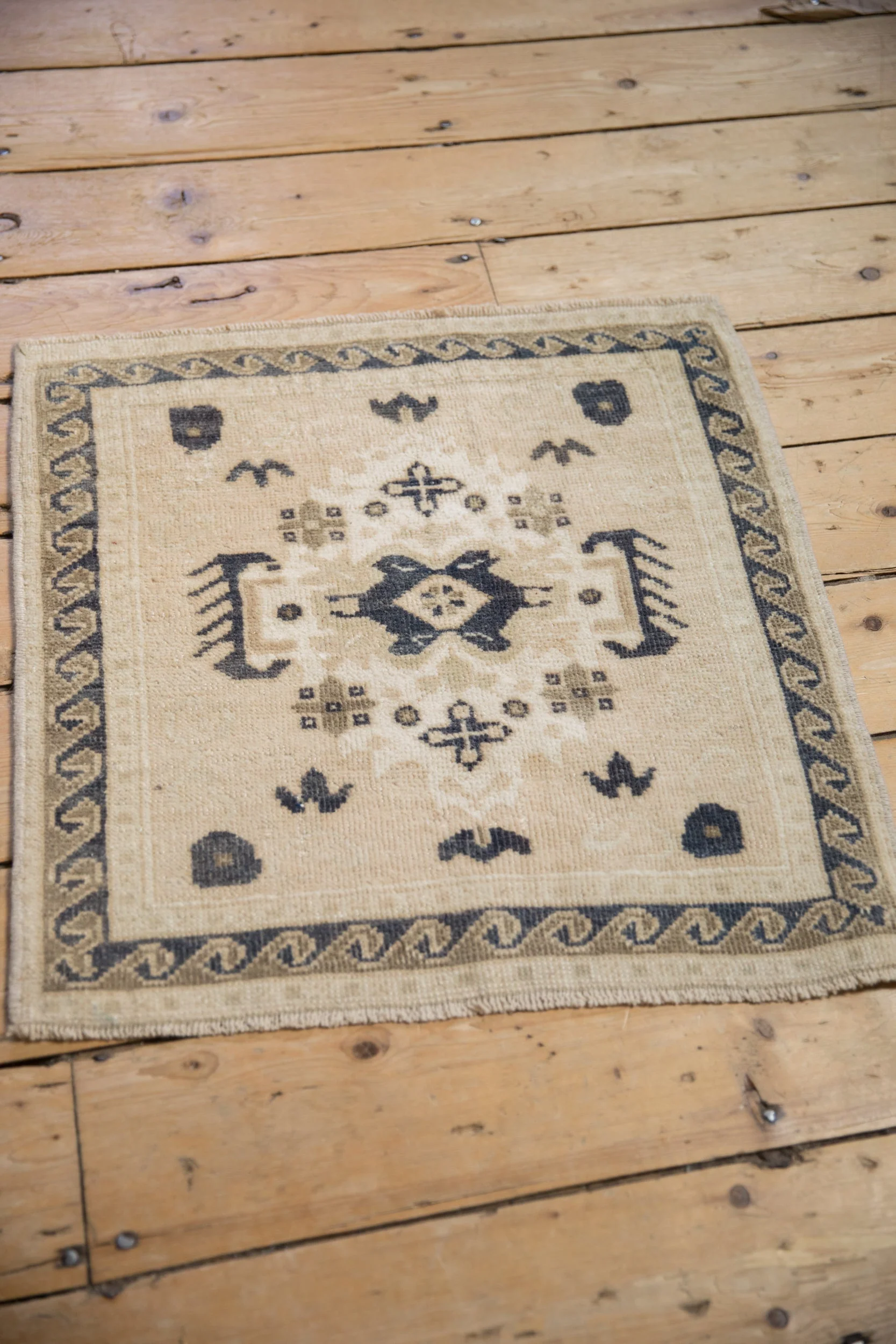 2x2 Vintage Distressed Oushak Square Rug Mat - Image 4