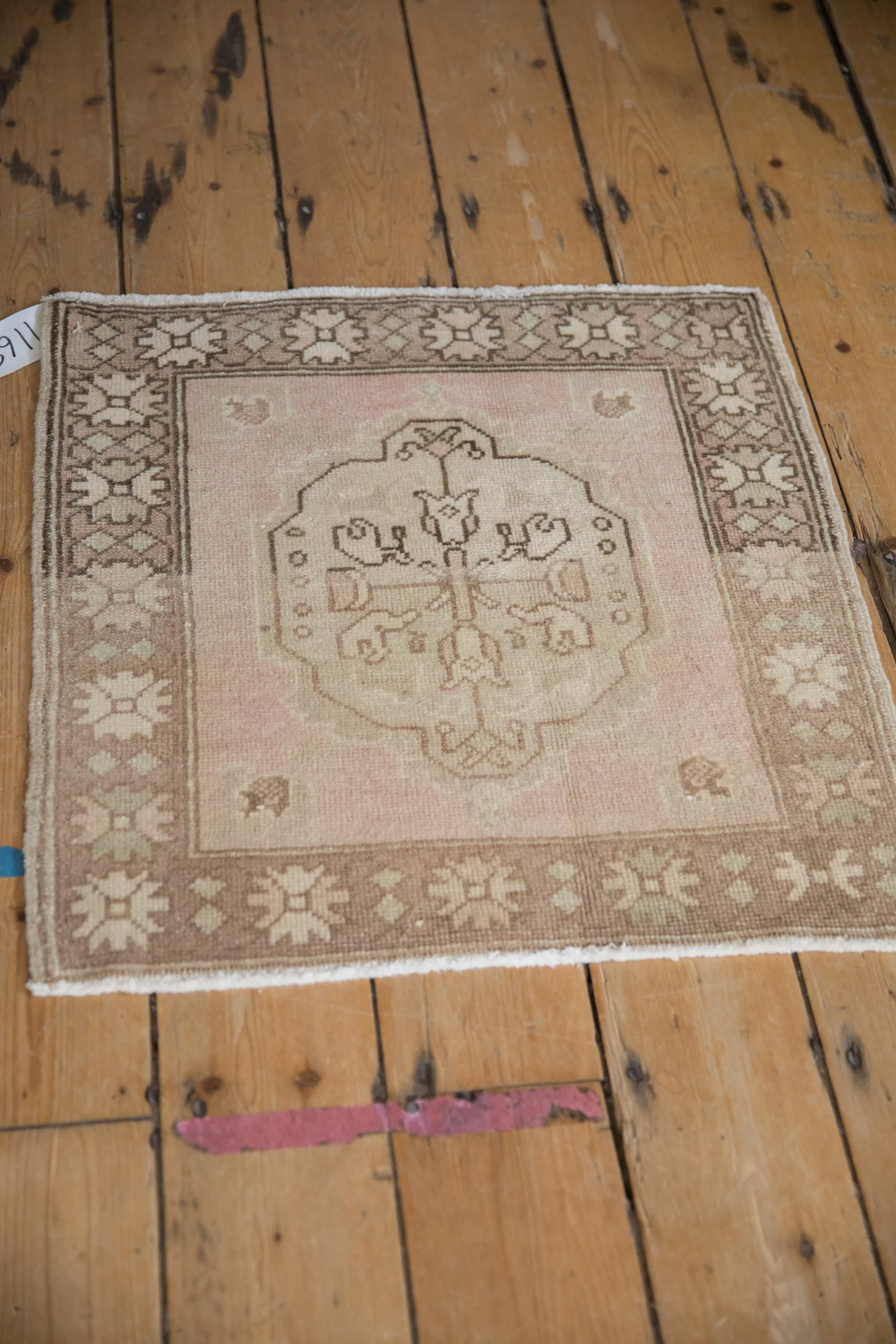 2x2 Vintage Distressed Oushak Square Rug Mat - Image 3